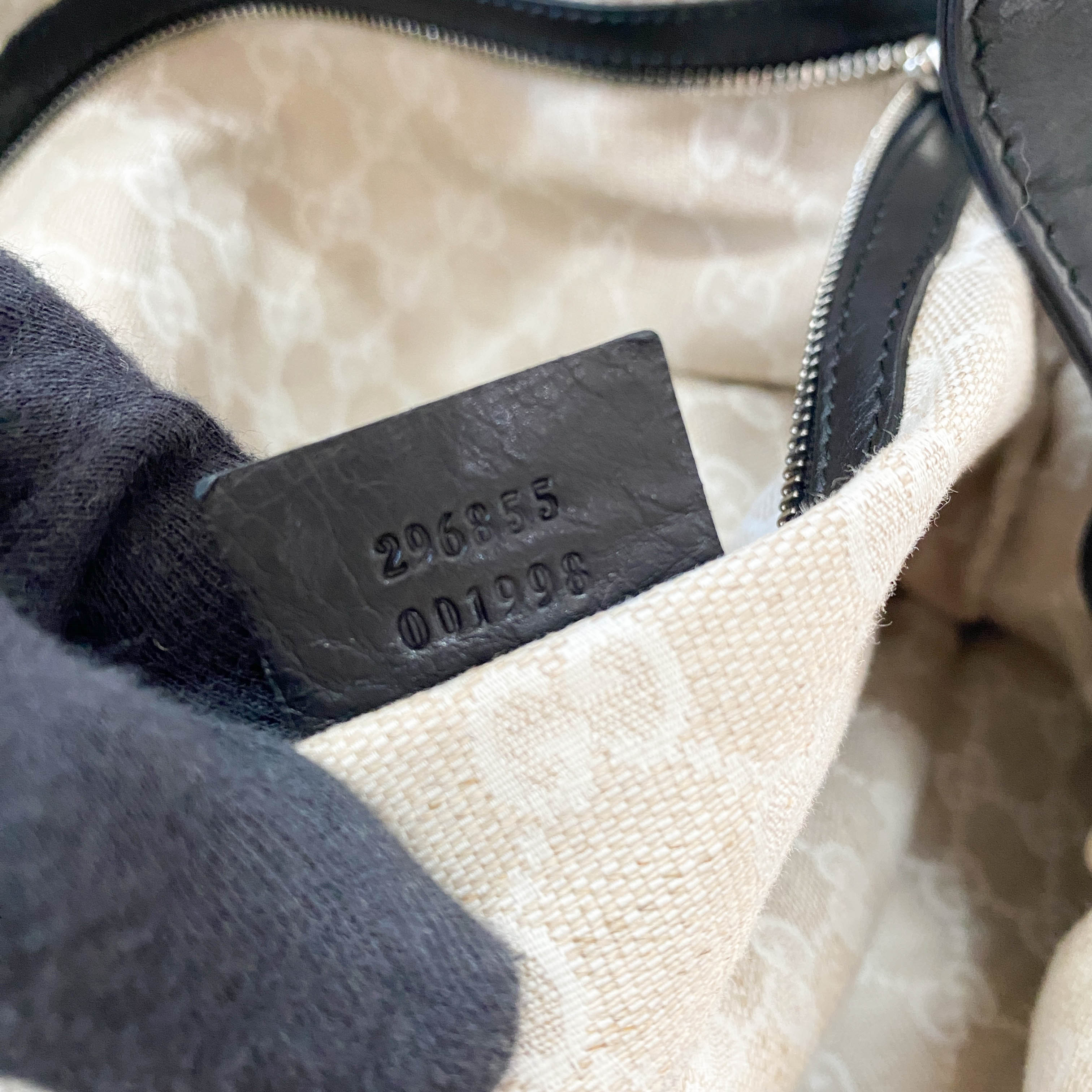 Large Stirrup Black Leather Top Handle  