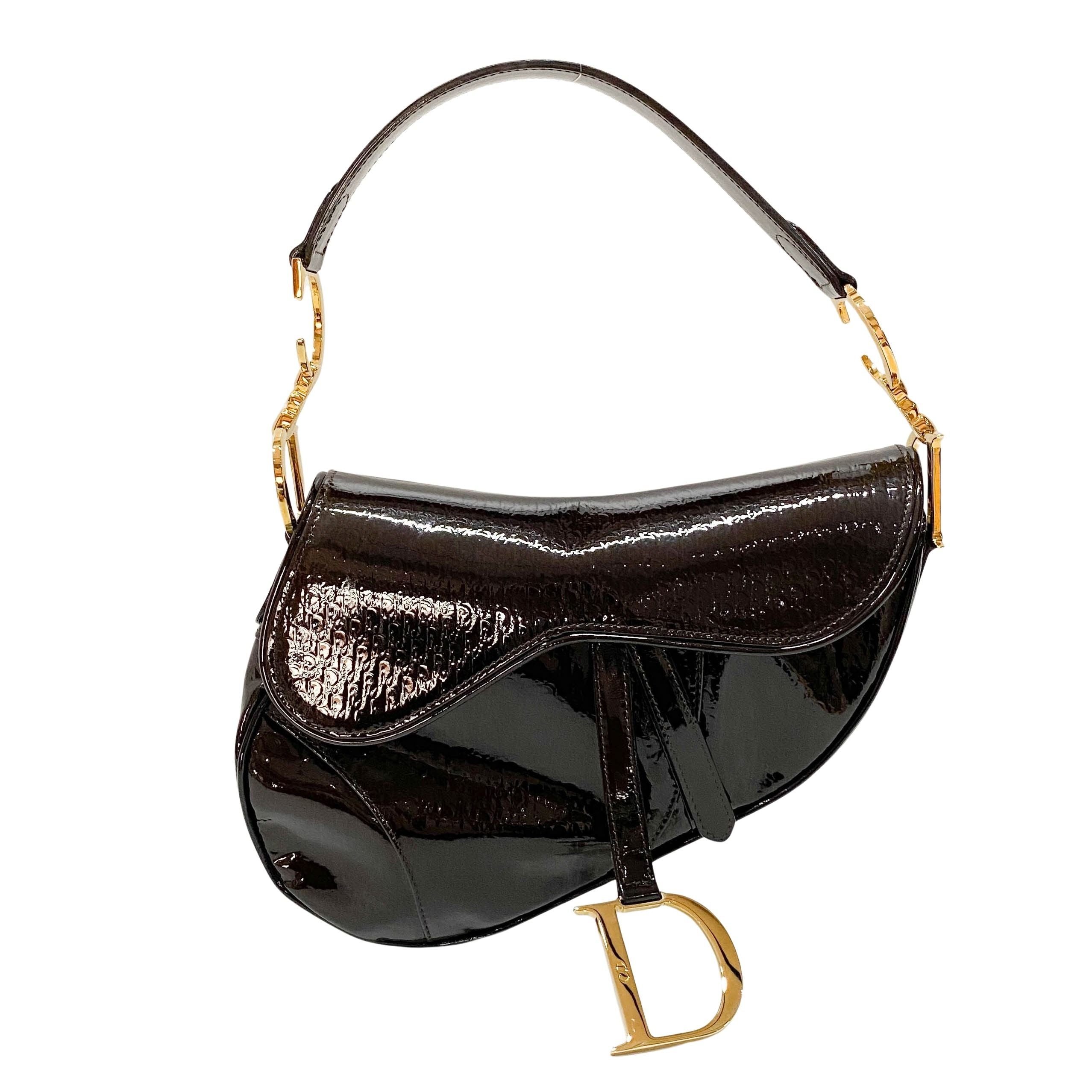 Saddle Trotter Dark Brown Coated Canvas Shoulder Bag