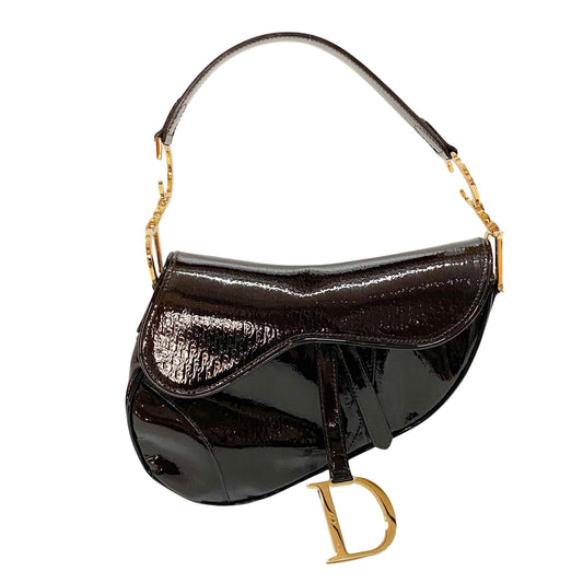 Saddle Trotter Dark Brown Coated Canvas Shoulder Bag