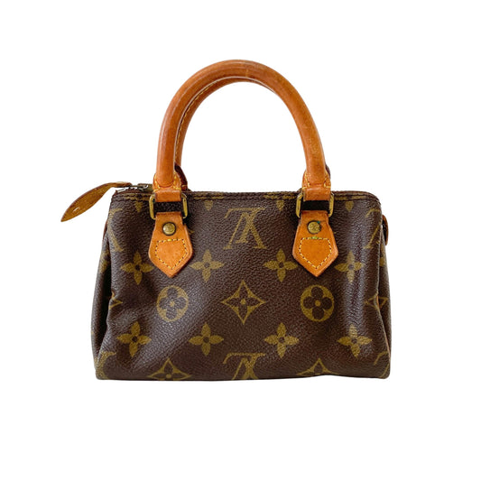 Mini Speedy Brown Monogram Leather Bag