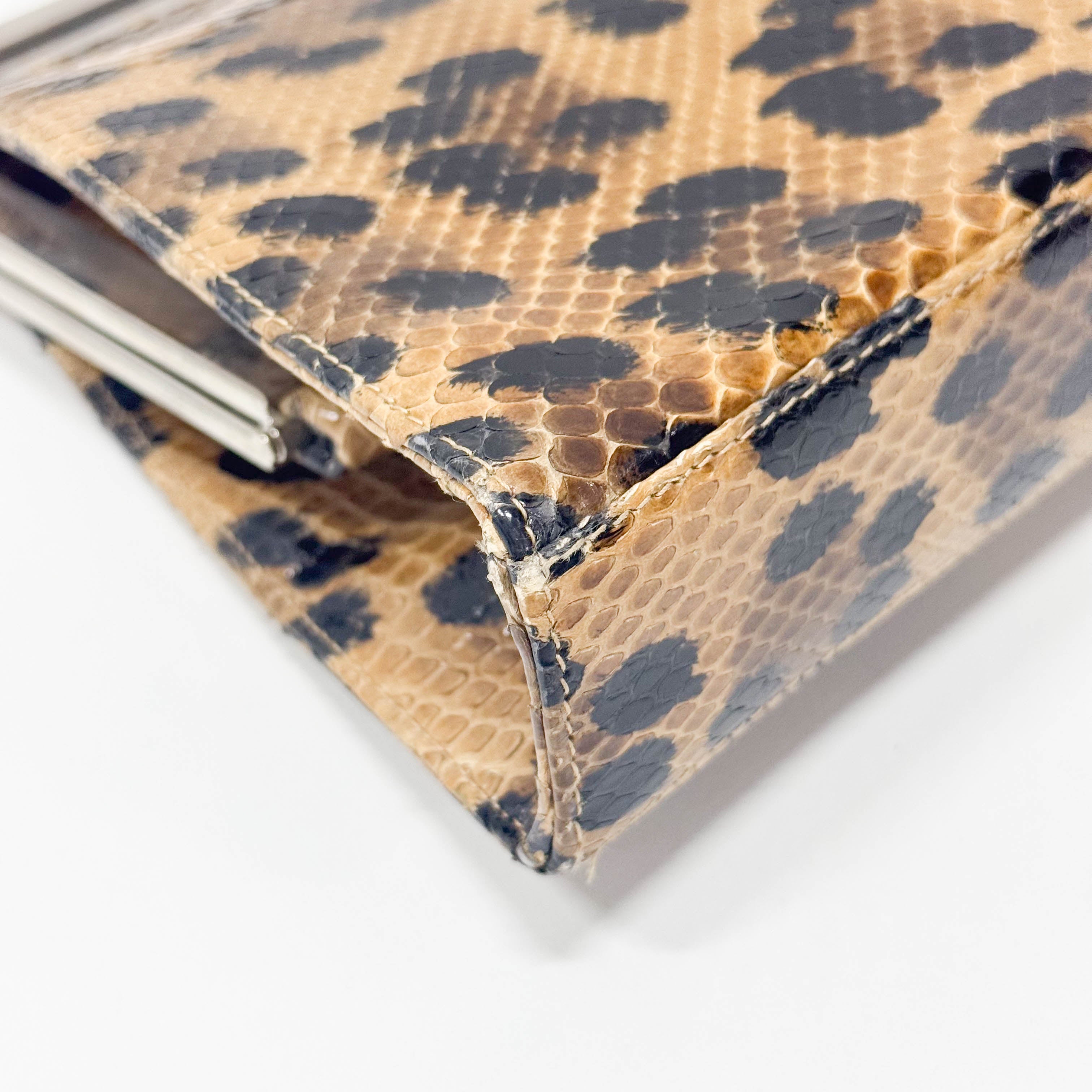 Yellow Python Embossed Leather Shoulder Bag