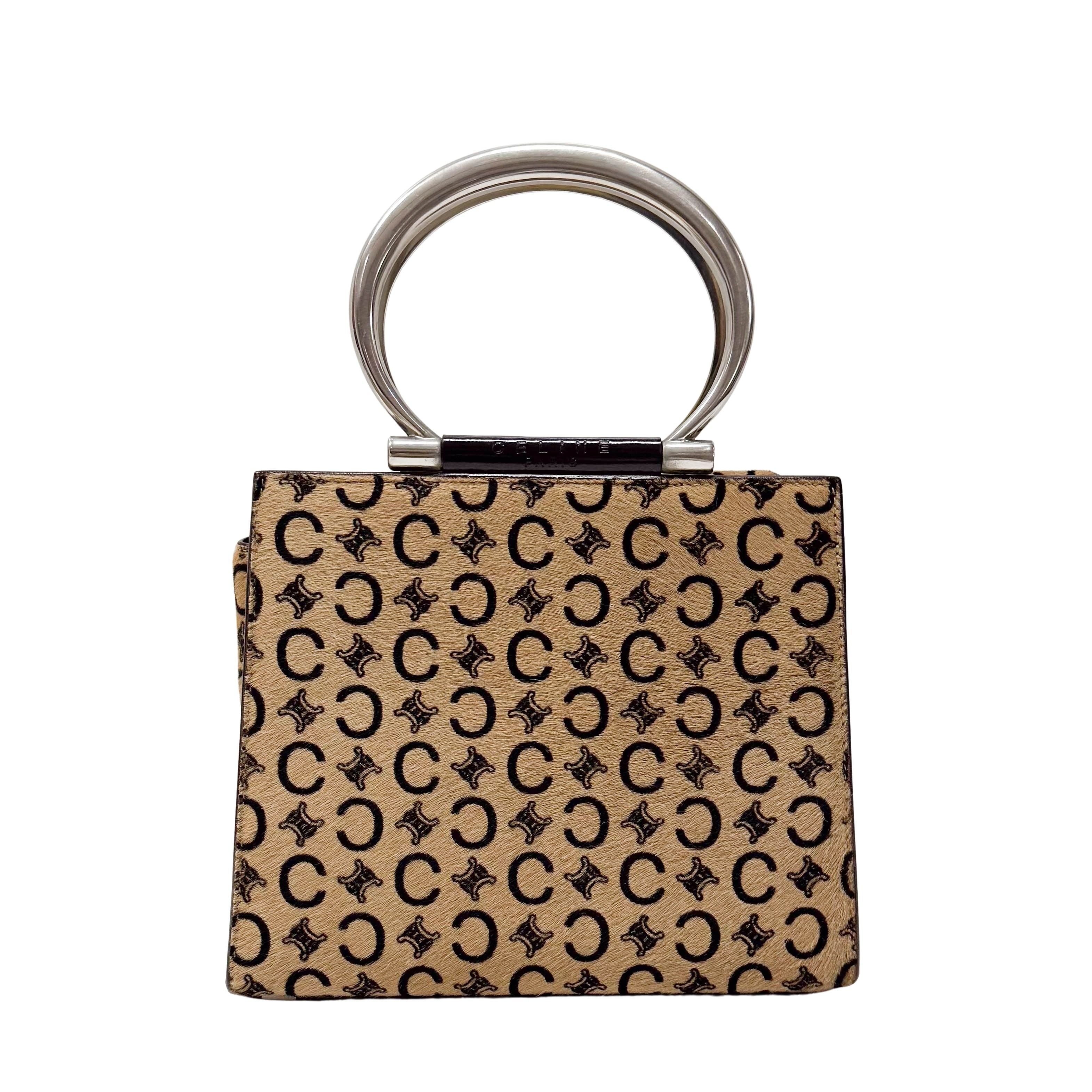 Vintage Brown Pony Hair Two Way Bag