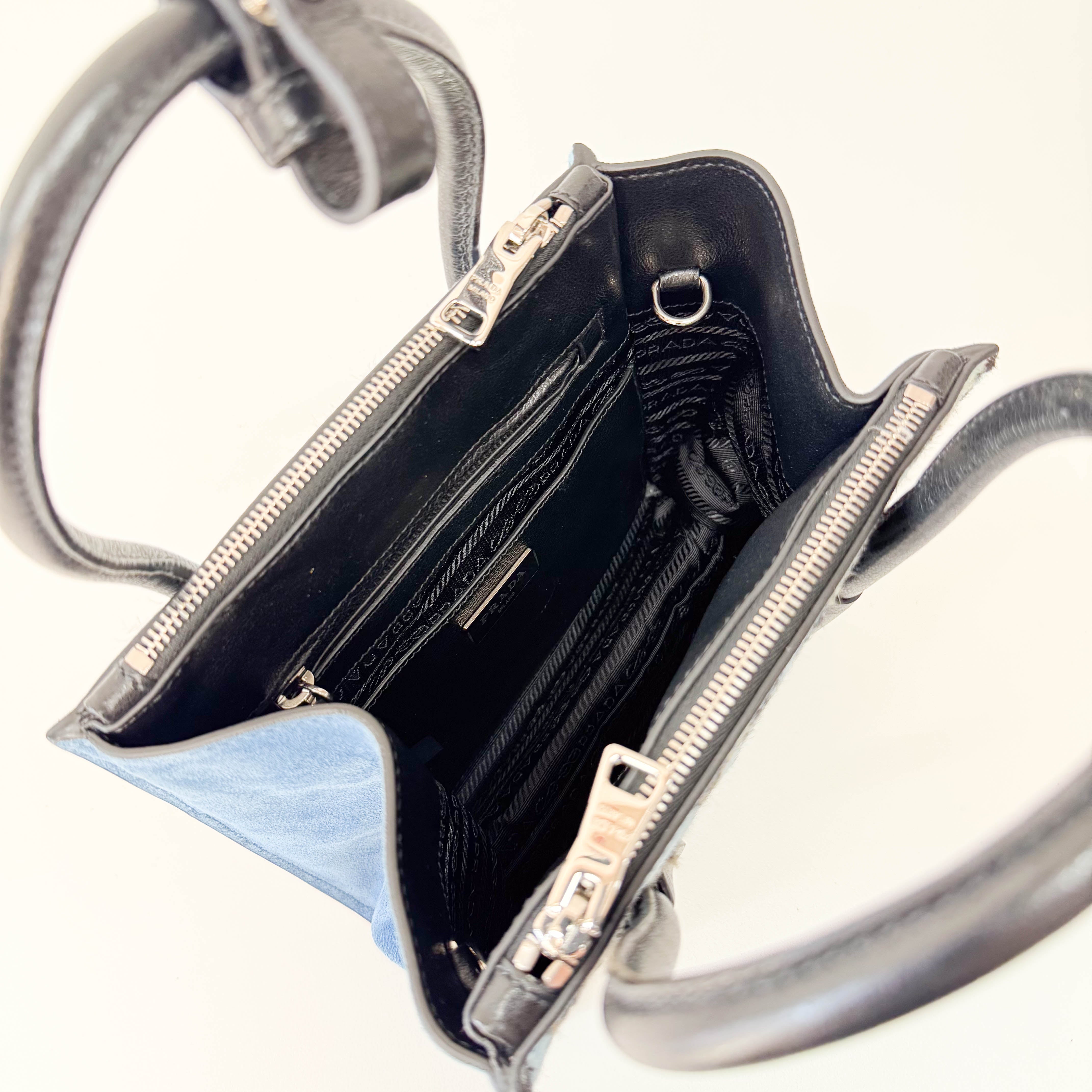 Blue Leopard Pony Hair Bag