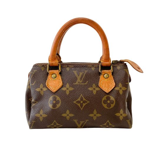 Mini Speedy Brown Monogram Leather Bag