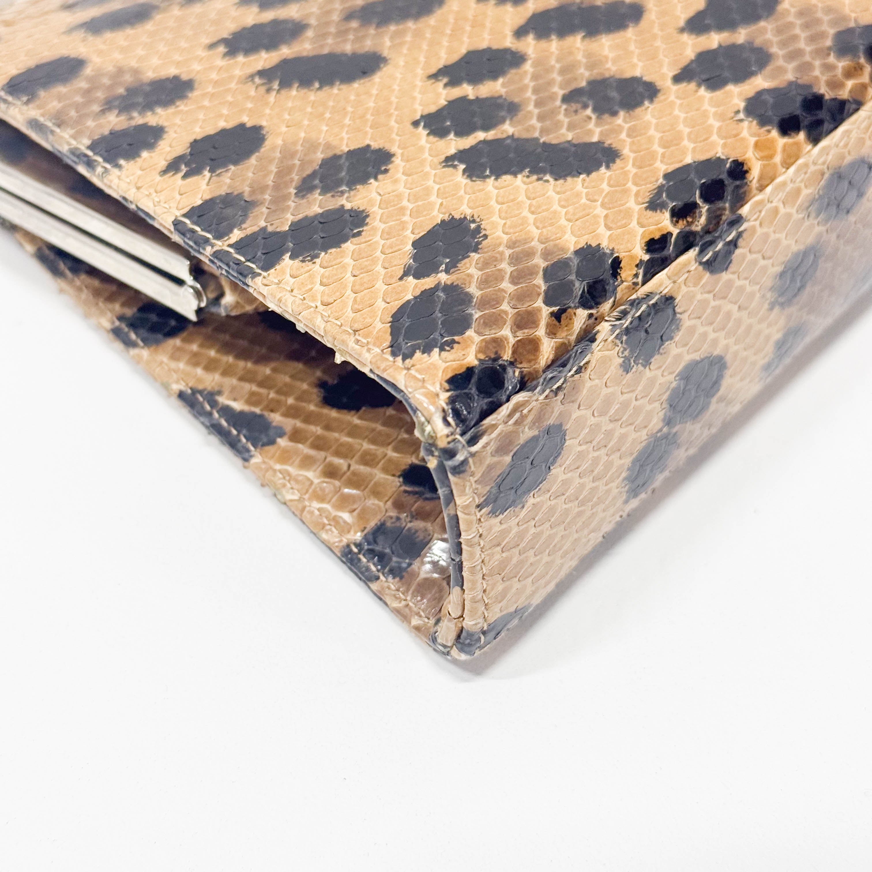 Yellow Python Embossed Leather Shoulder Bag