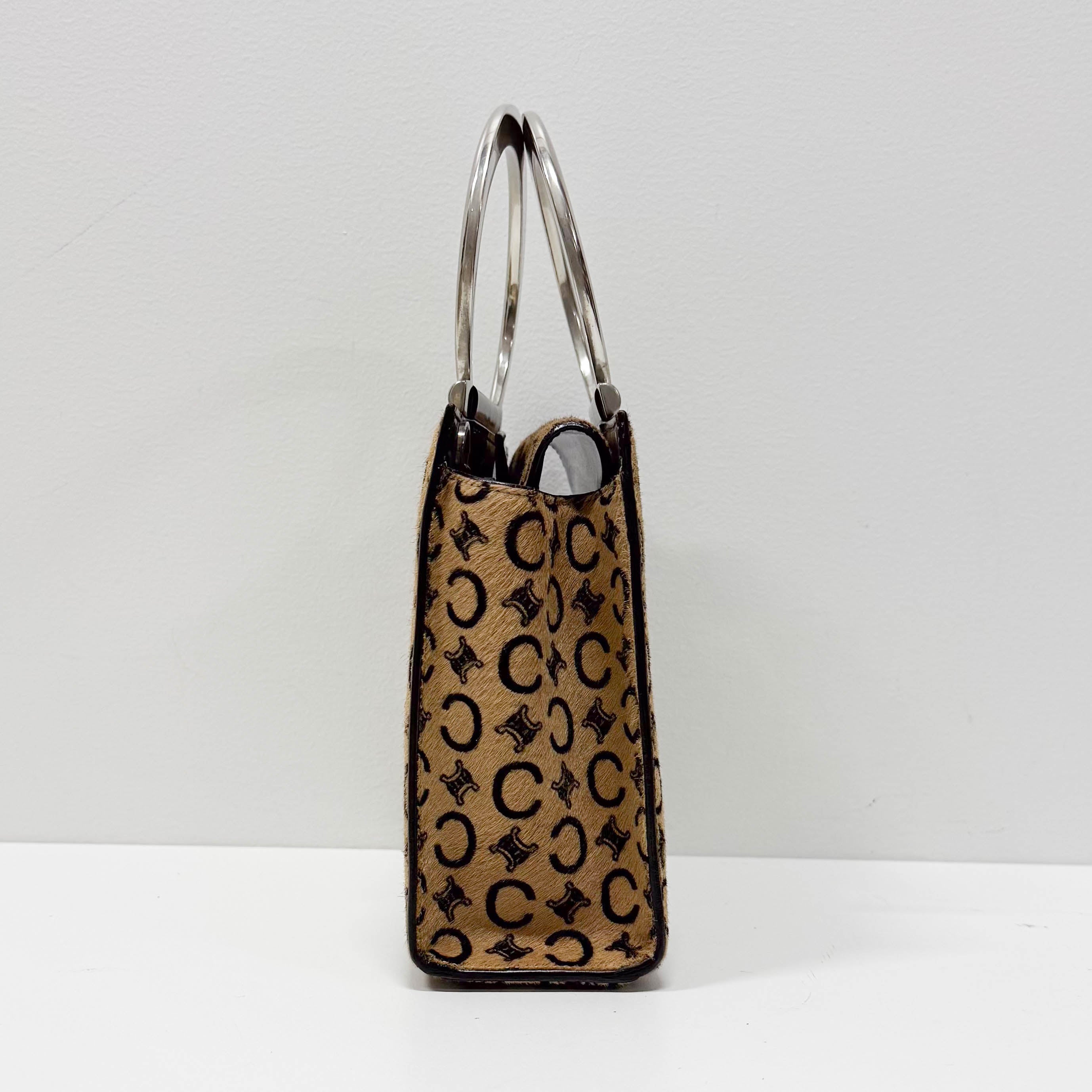 Vintage Brown Pony Hair Two Way Bag