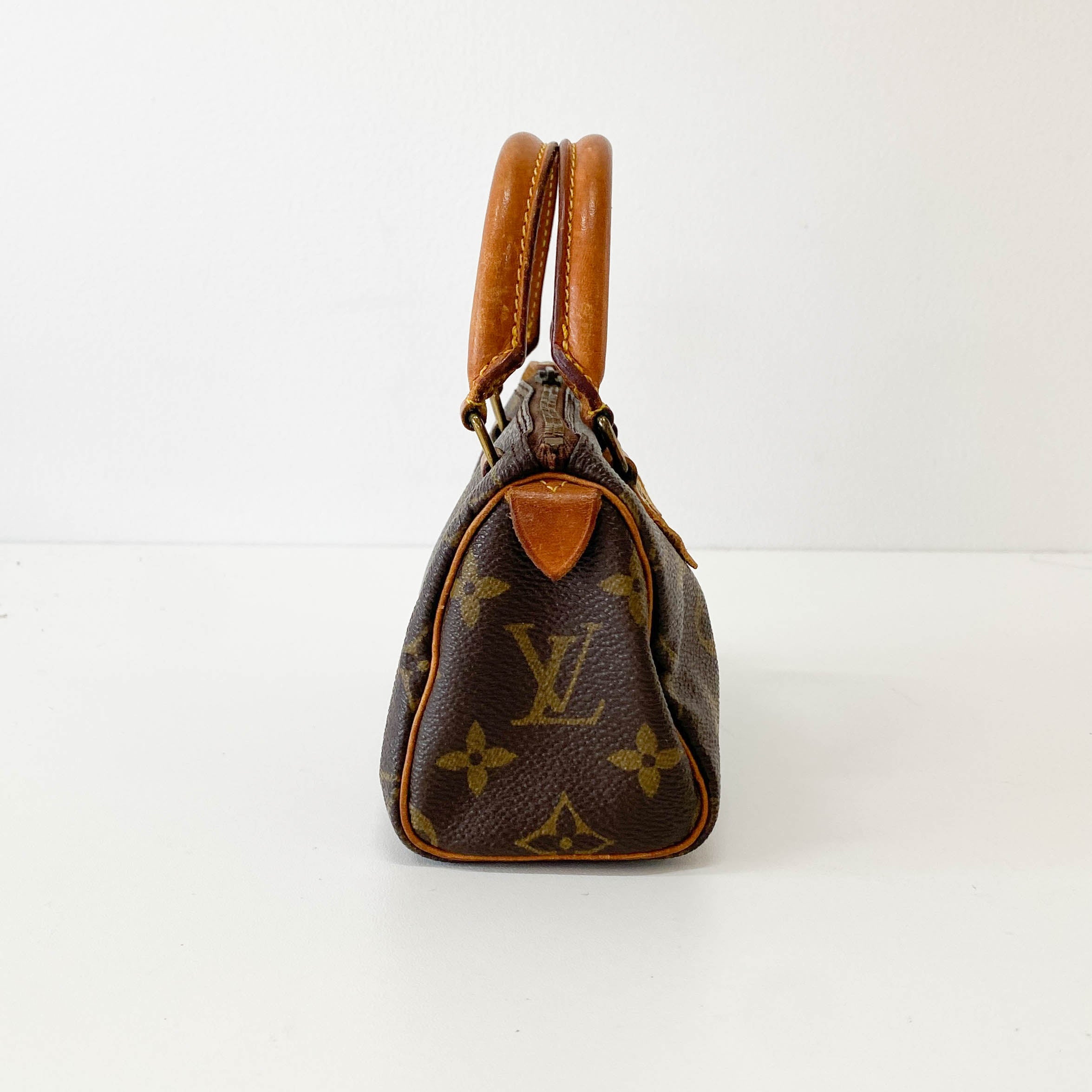 Mini Speedy Brown Monogram Leather Bag
