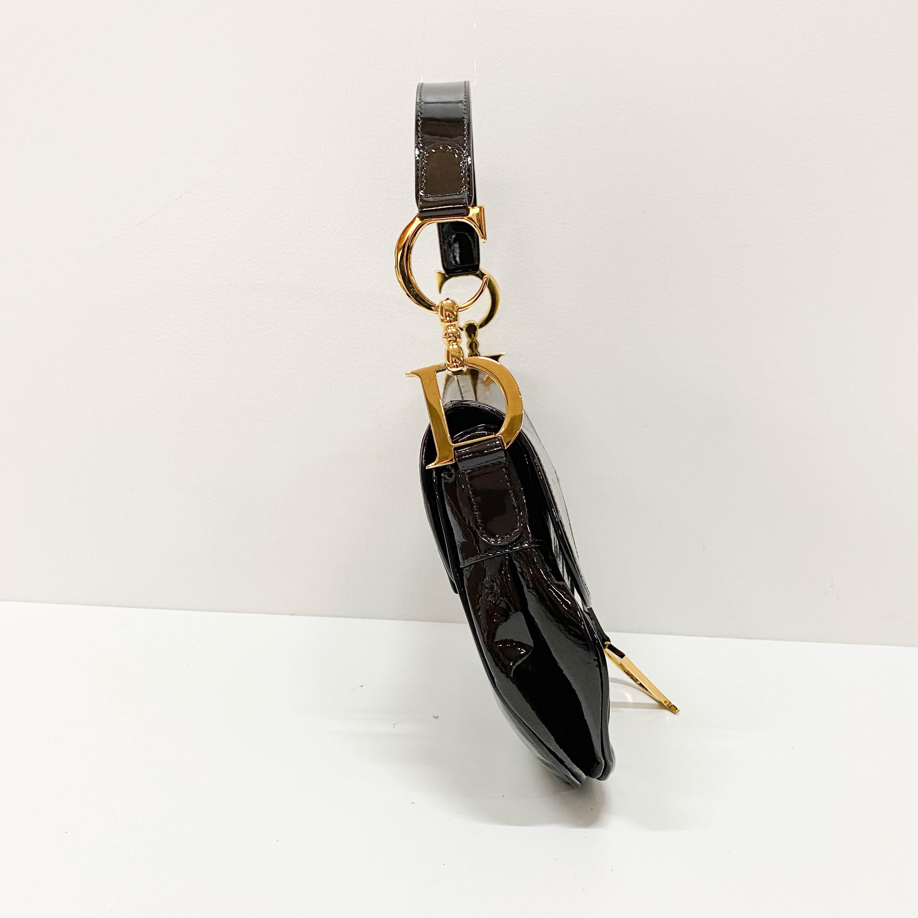 Saddle Trotter Dark Brown Coated Canvas Shoulder Bag