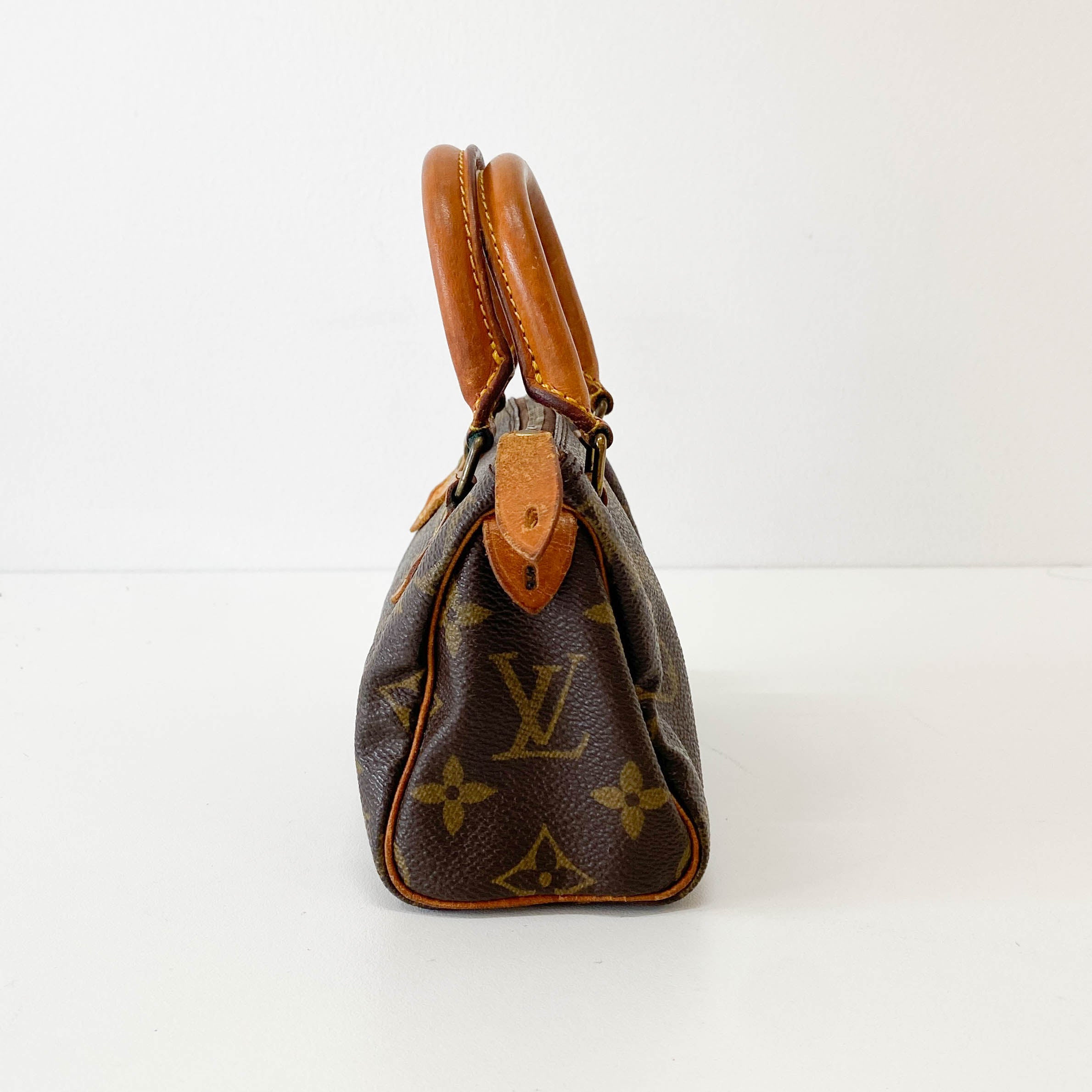 Mini Speedy Brown Monogram Leather Bag