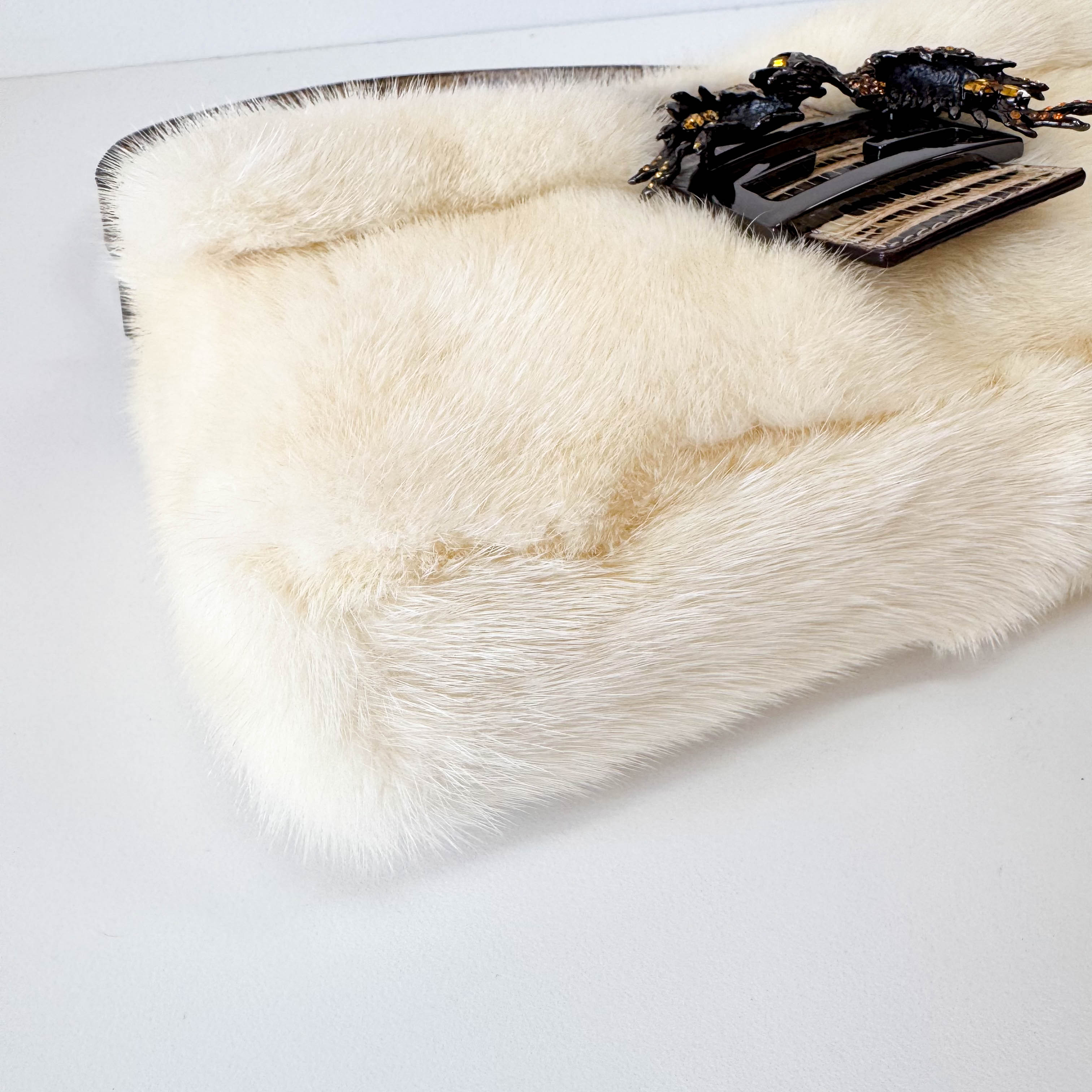 Baguette Fur Leather Shoulder Bag