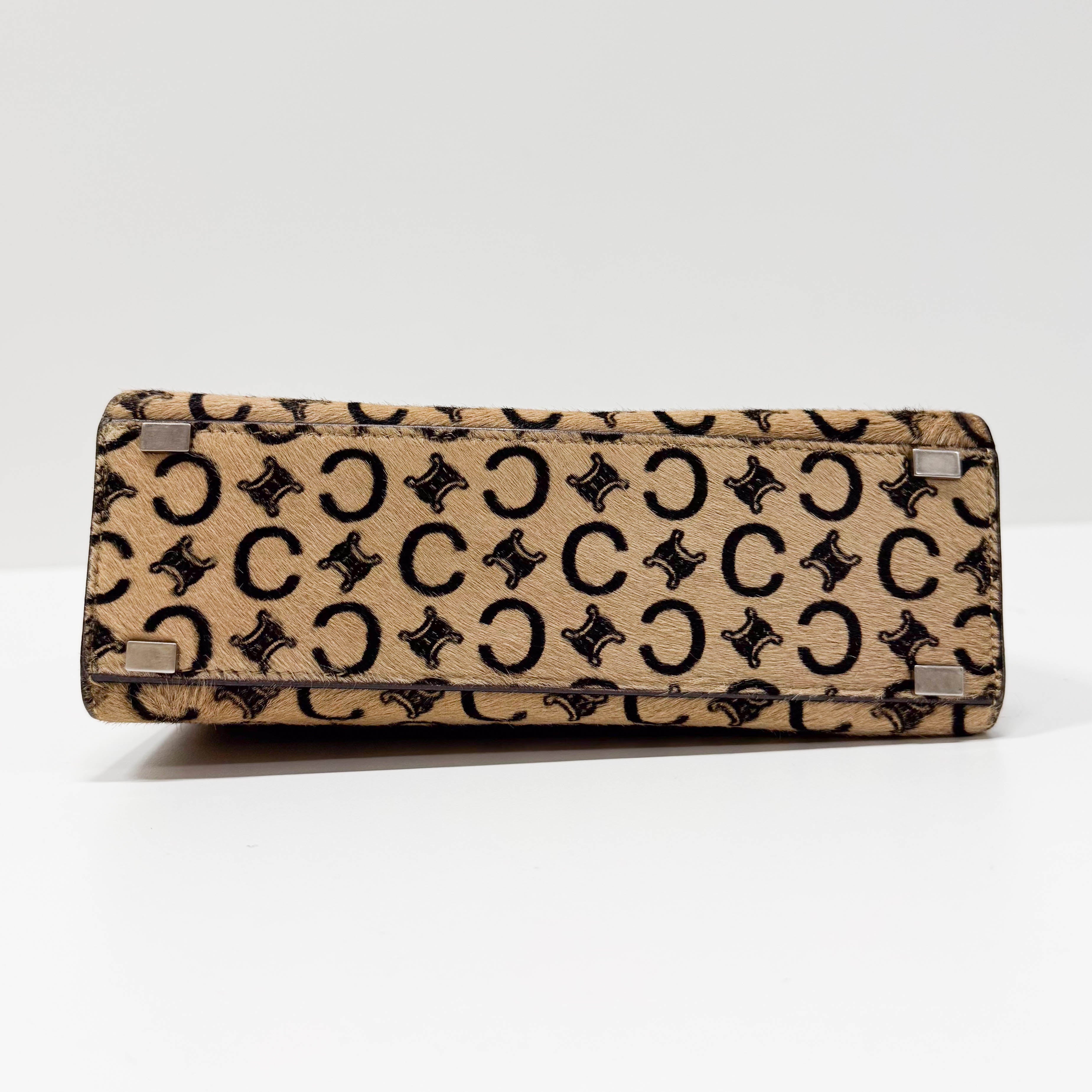 Vintage Brown Pony Hair Two Way Bag