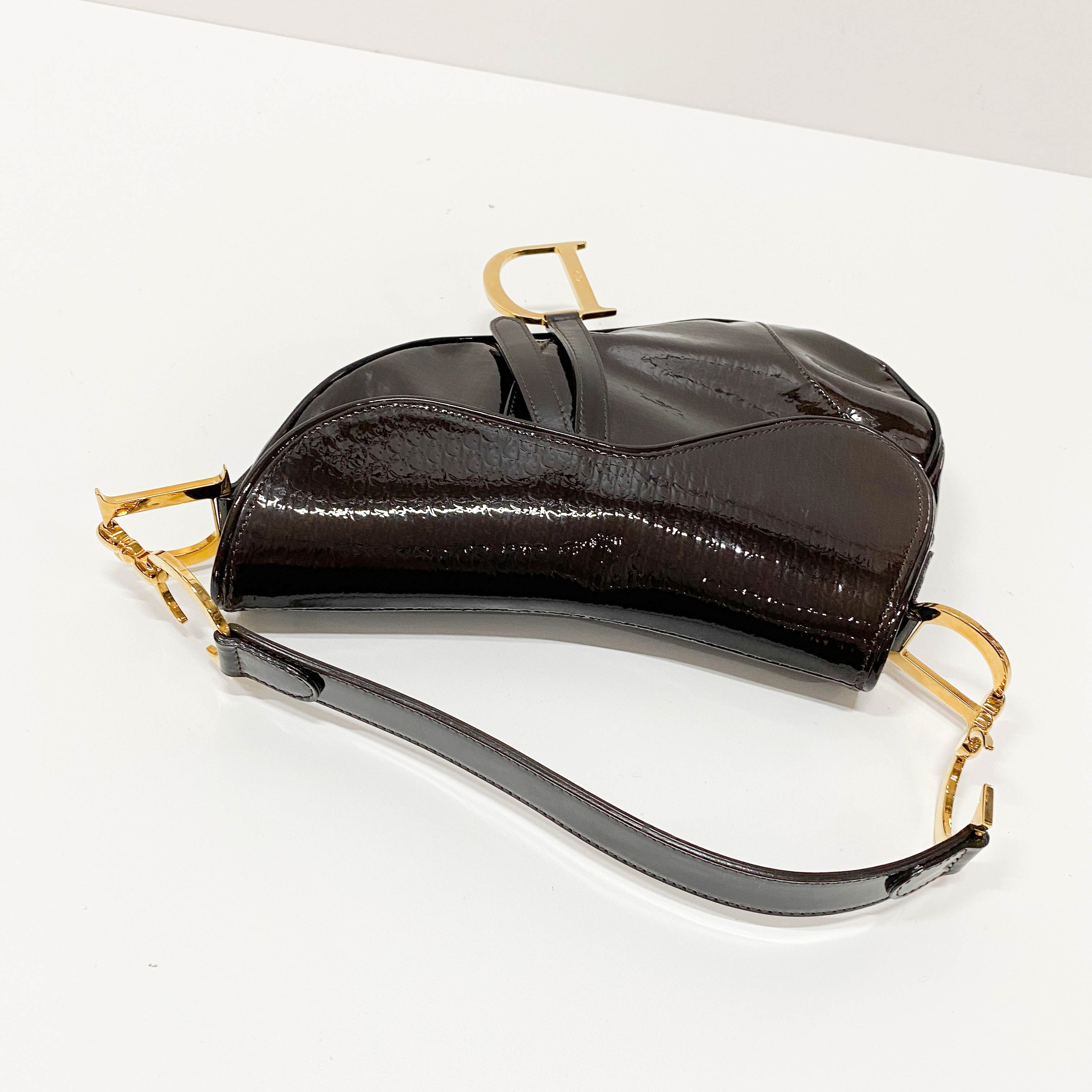 Saddle Trotter Dark Brown Coated Canvas Shoulder Bag