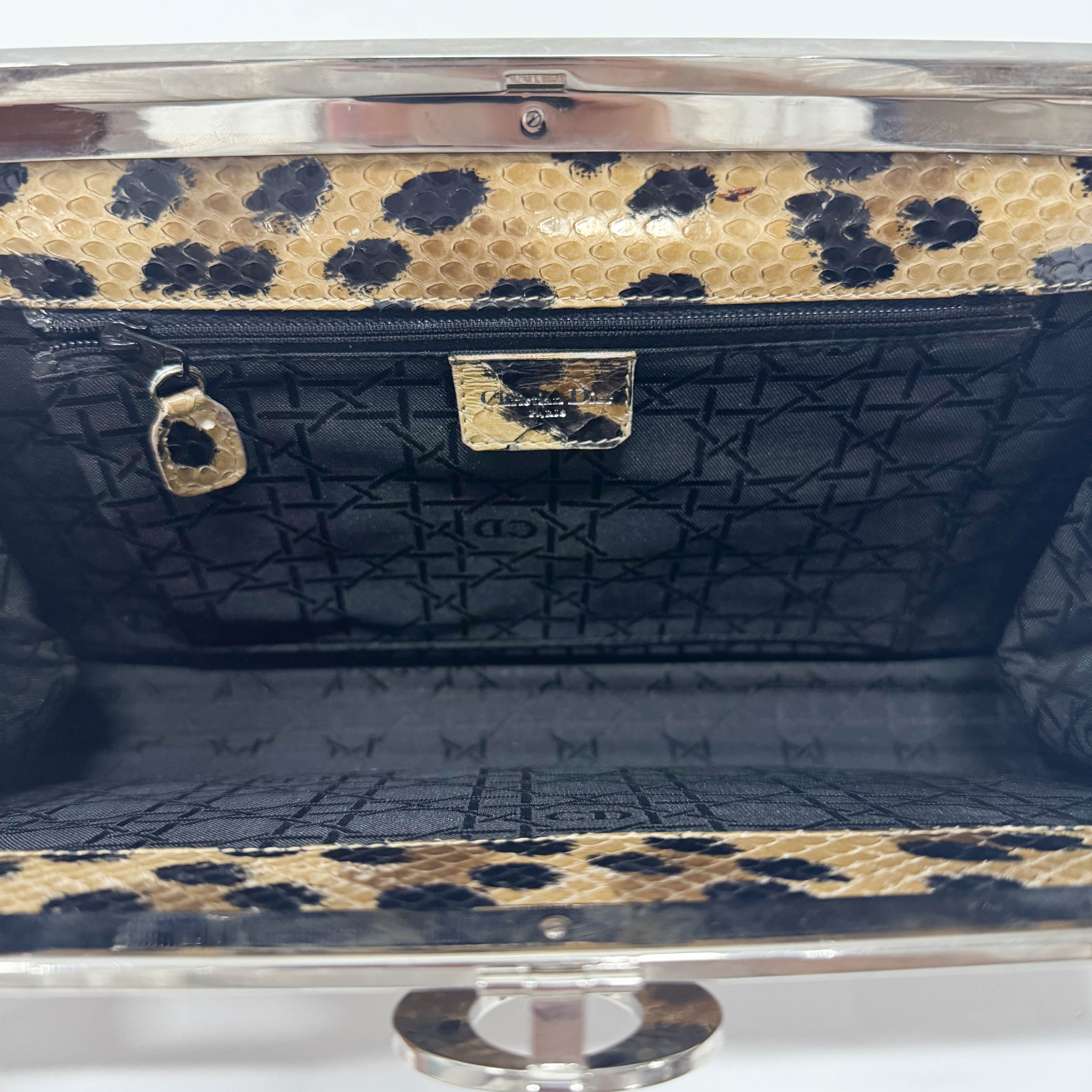 Yellow Python Embossed Leather Shoulder Bag