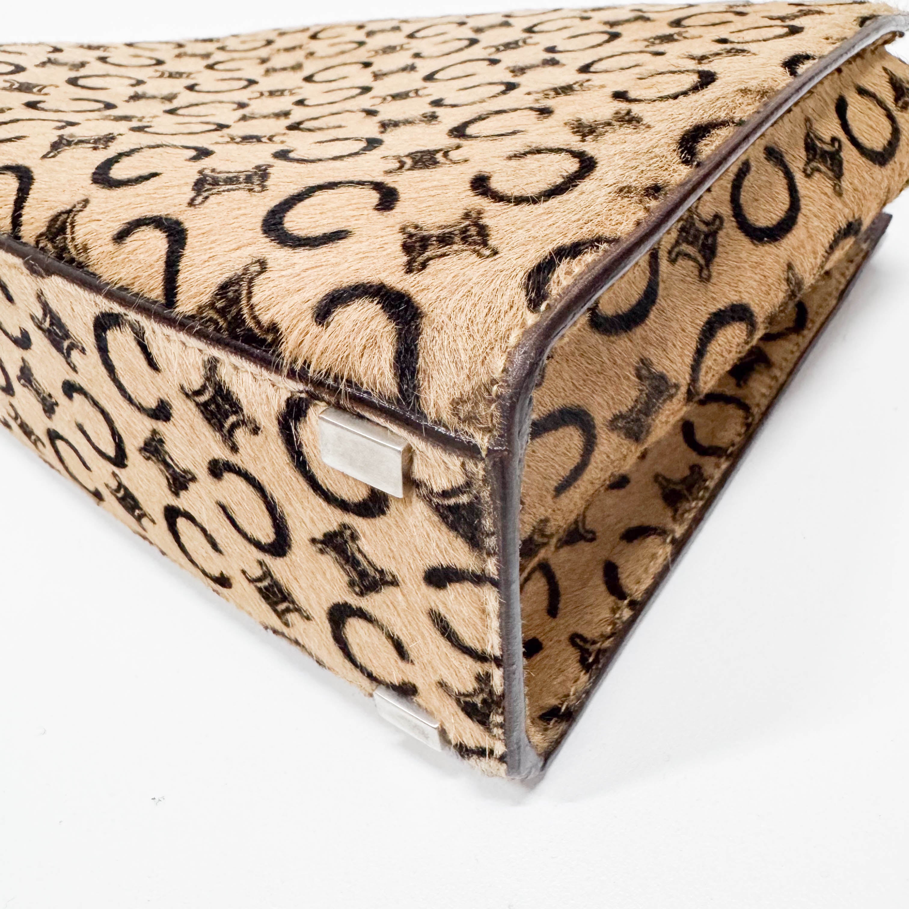 Vintage Brown Pony Hair Two Way Bag