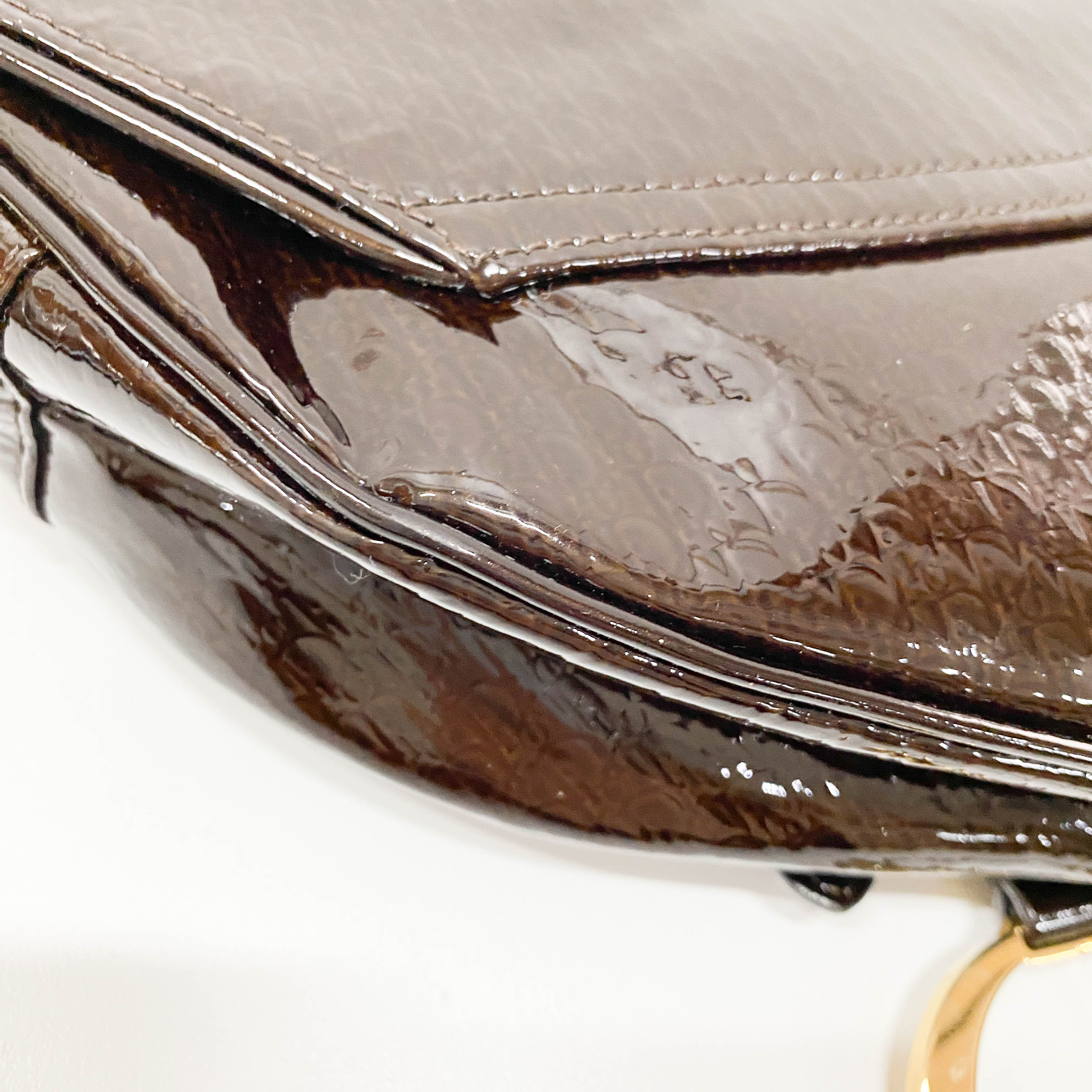 Saddle Trotter Dark Brown Coated Canvas Shoulder Bag