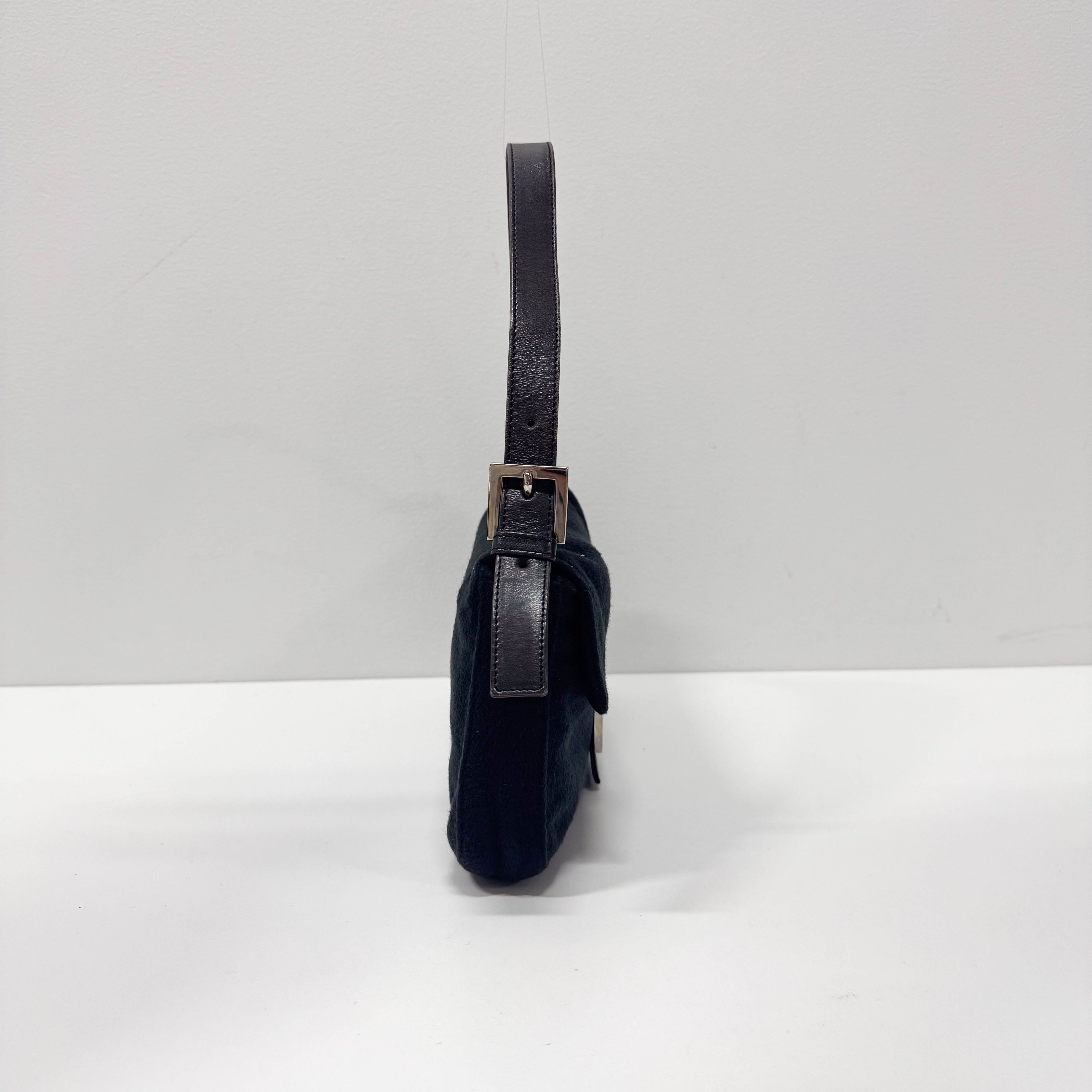 Baguette Black Cashmere Shoulder Bag