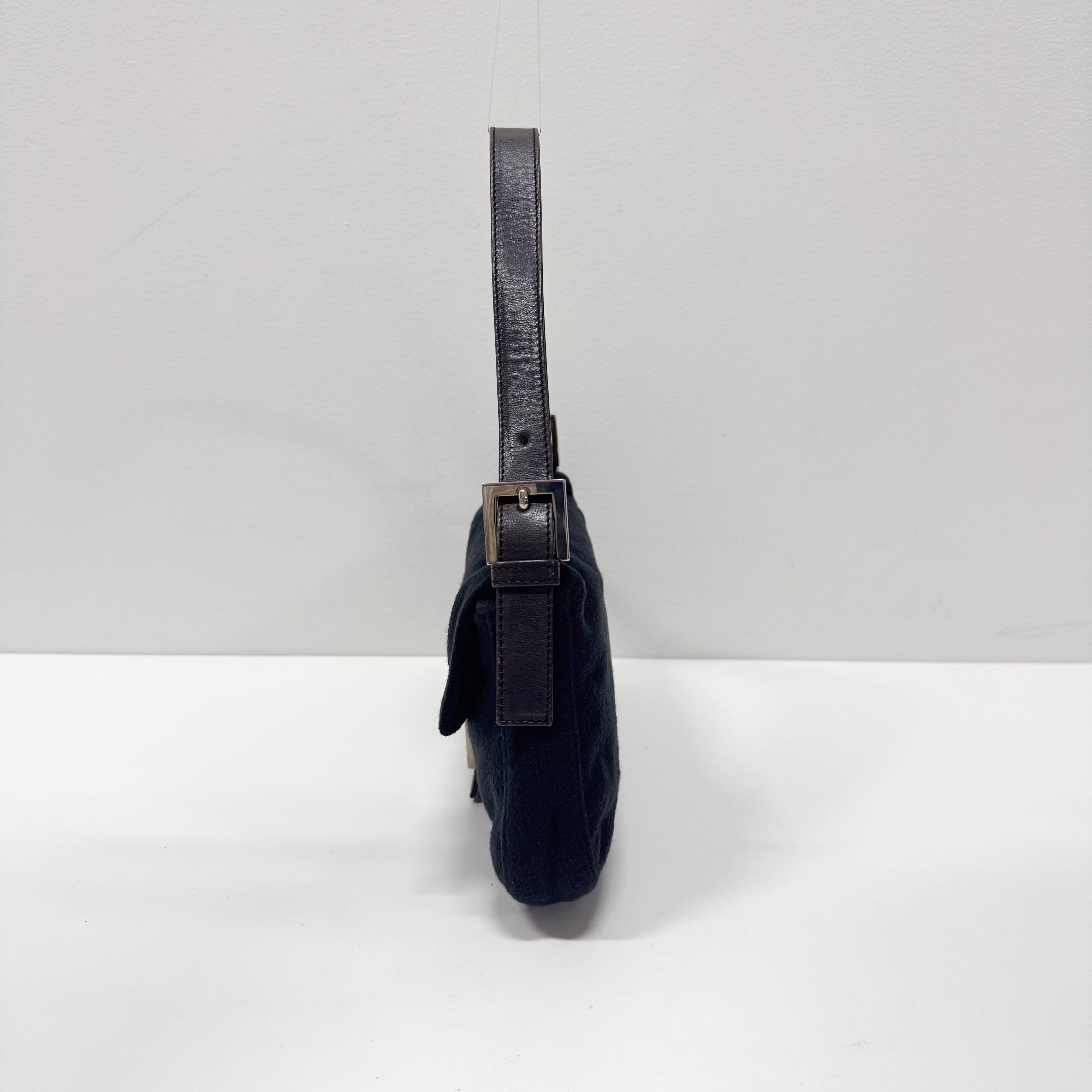 Baguette Black Cashmere Shoulder Bag