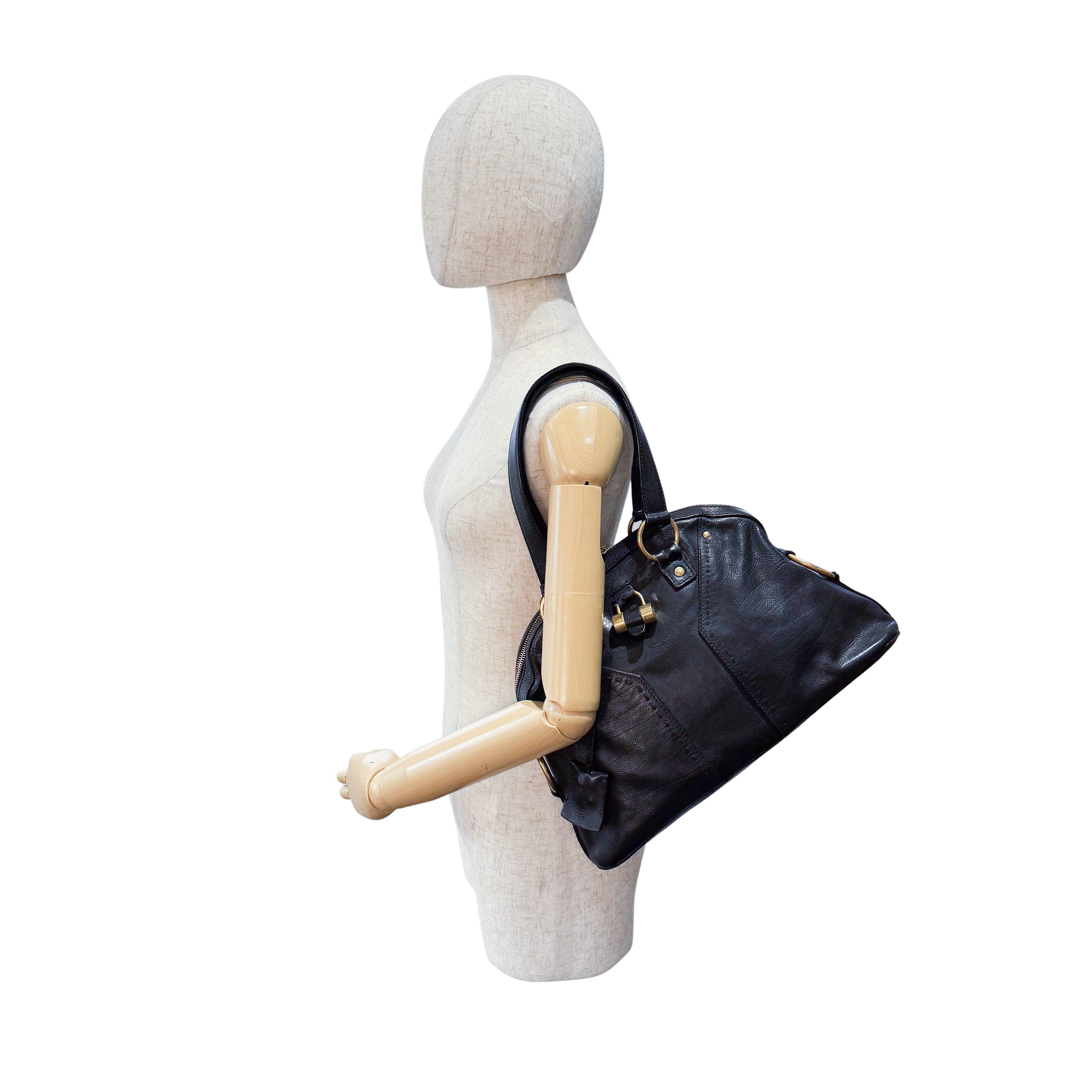 Muse Black Leather Hand Bag