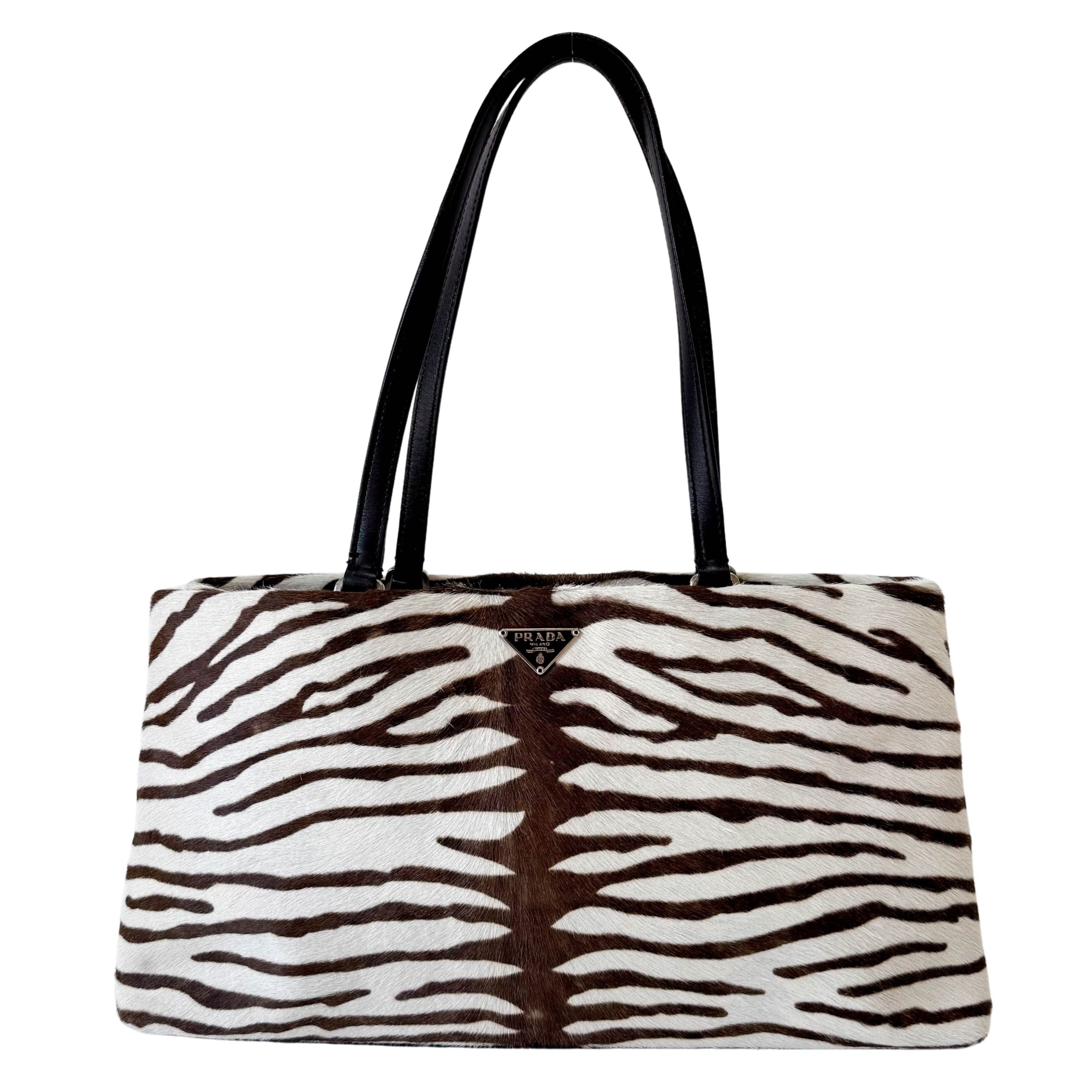Bow Zebra Pony Hair Top Shoulder Bag