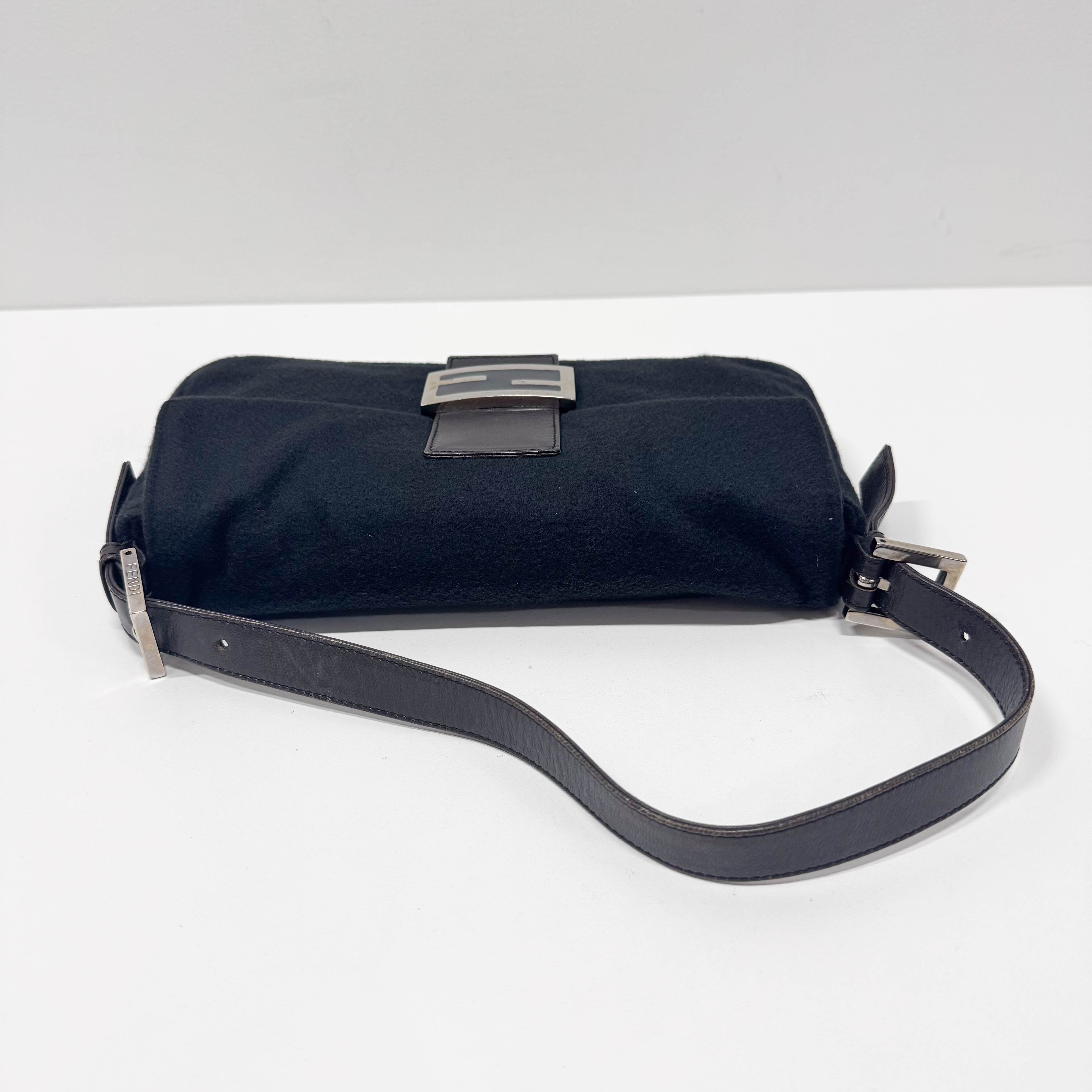 Baguette Black Cashmere Shoulder Bag