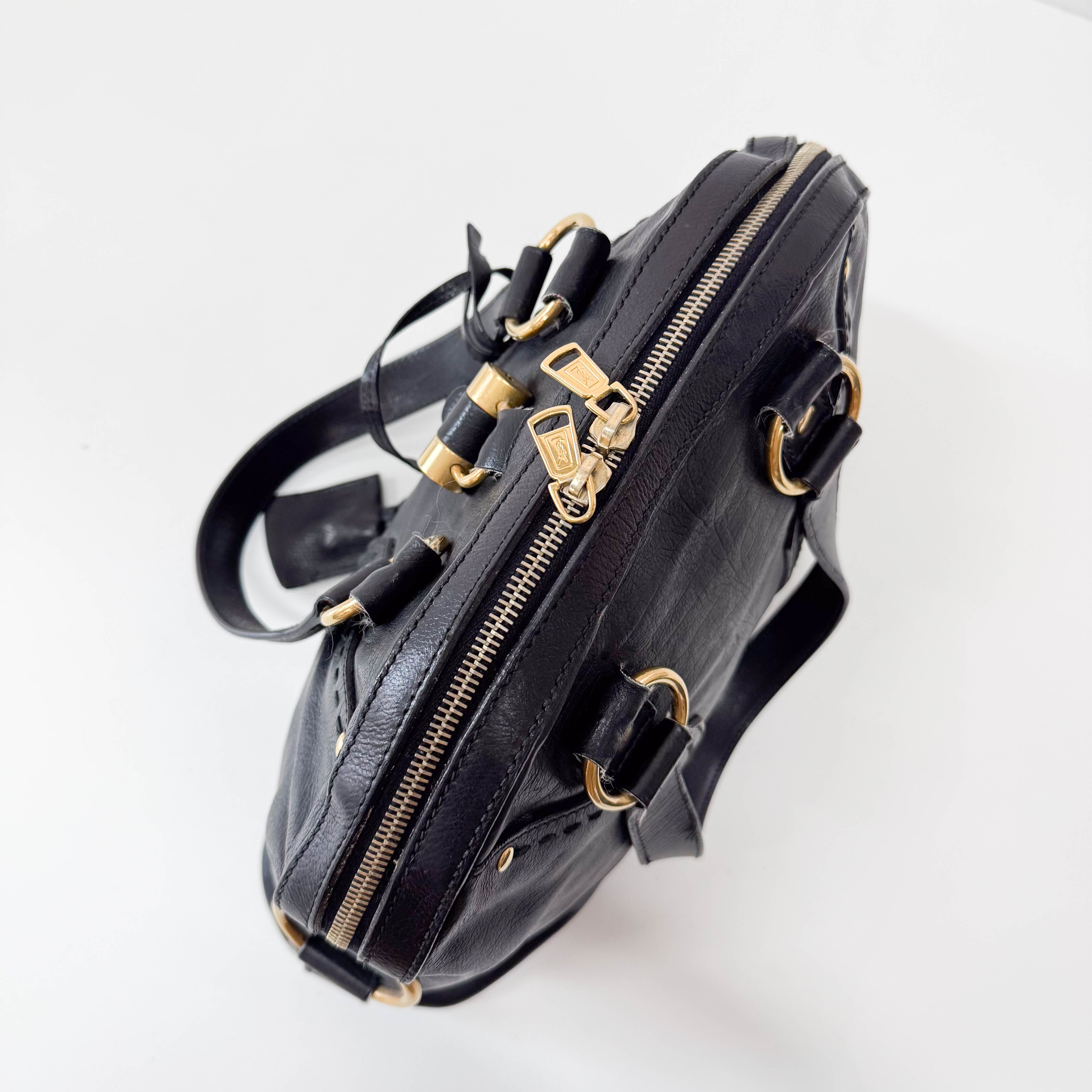 Muse Black Leather Hand Bag