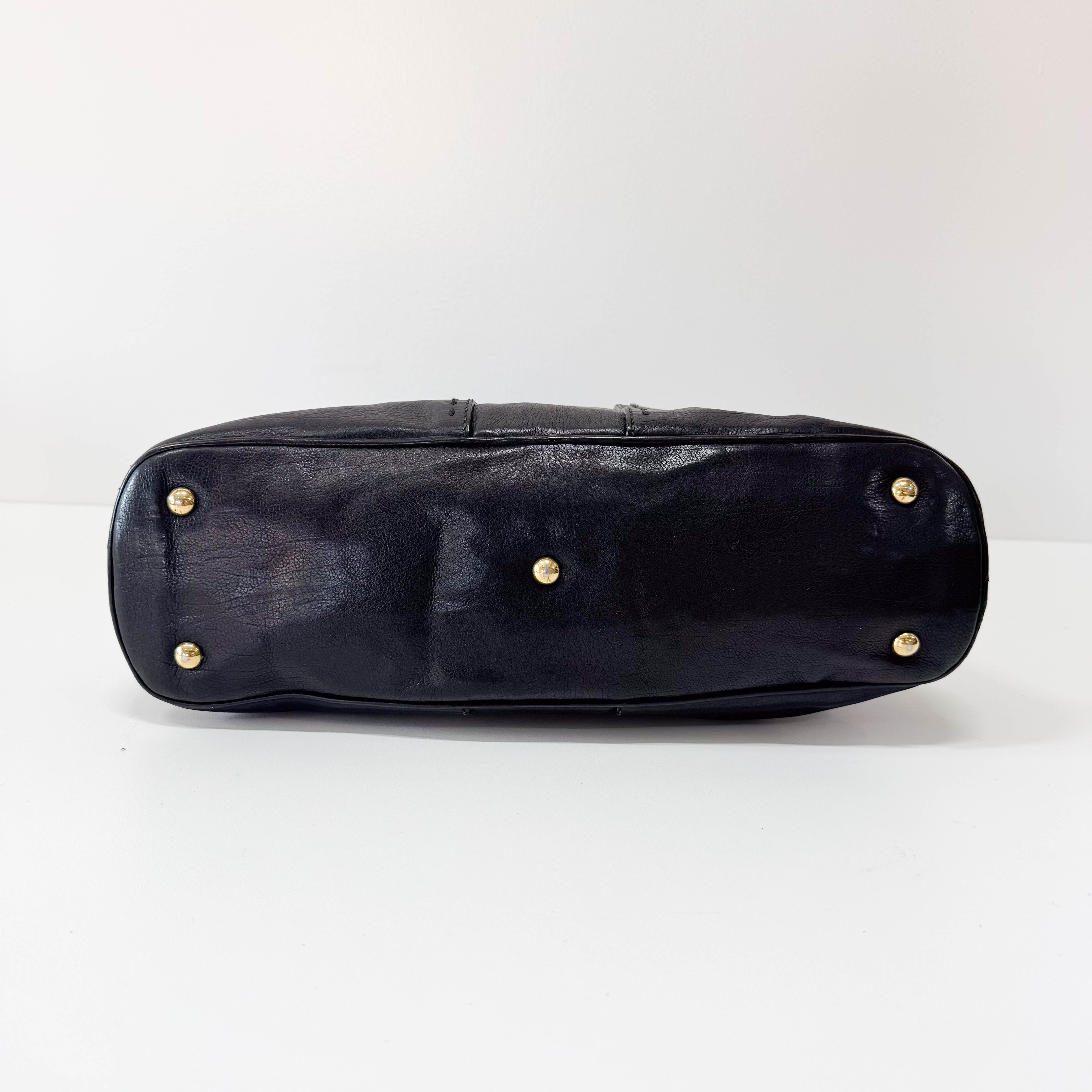Muse Black Leather Hand Bag