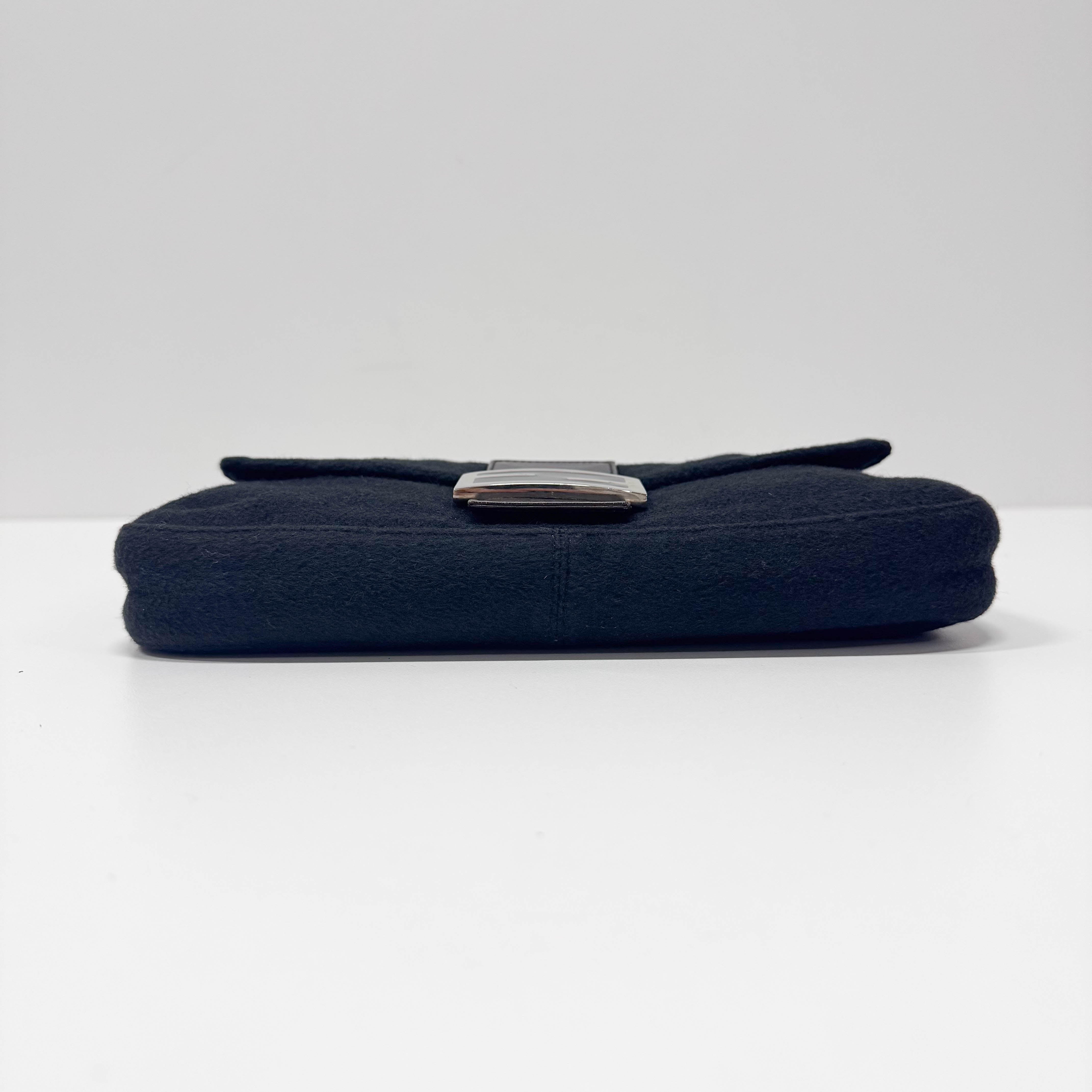 Baguette Black Cashmere Shoulder Bag