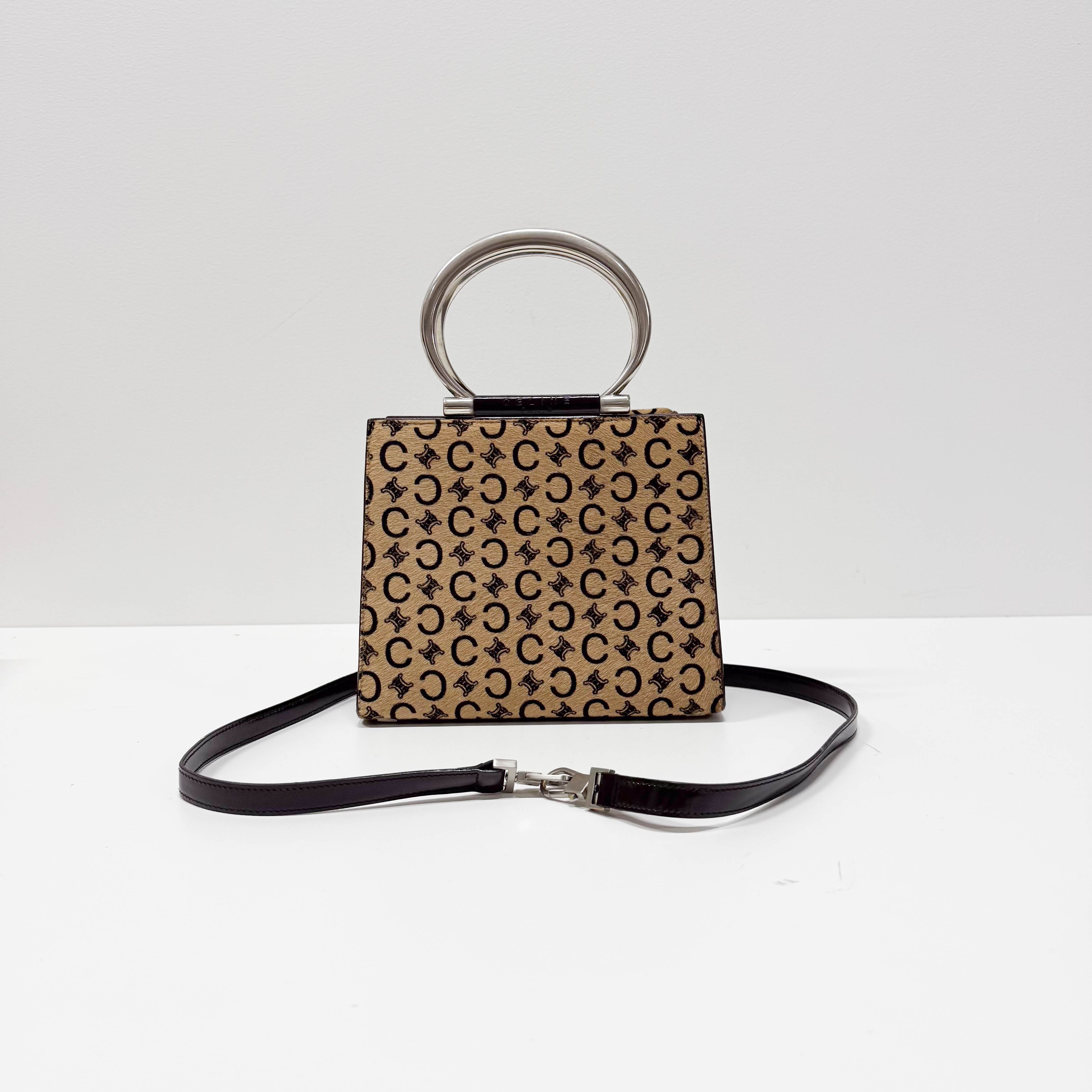 Vintage Brown Pony Hair Two Way Bag