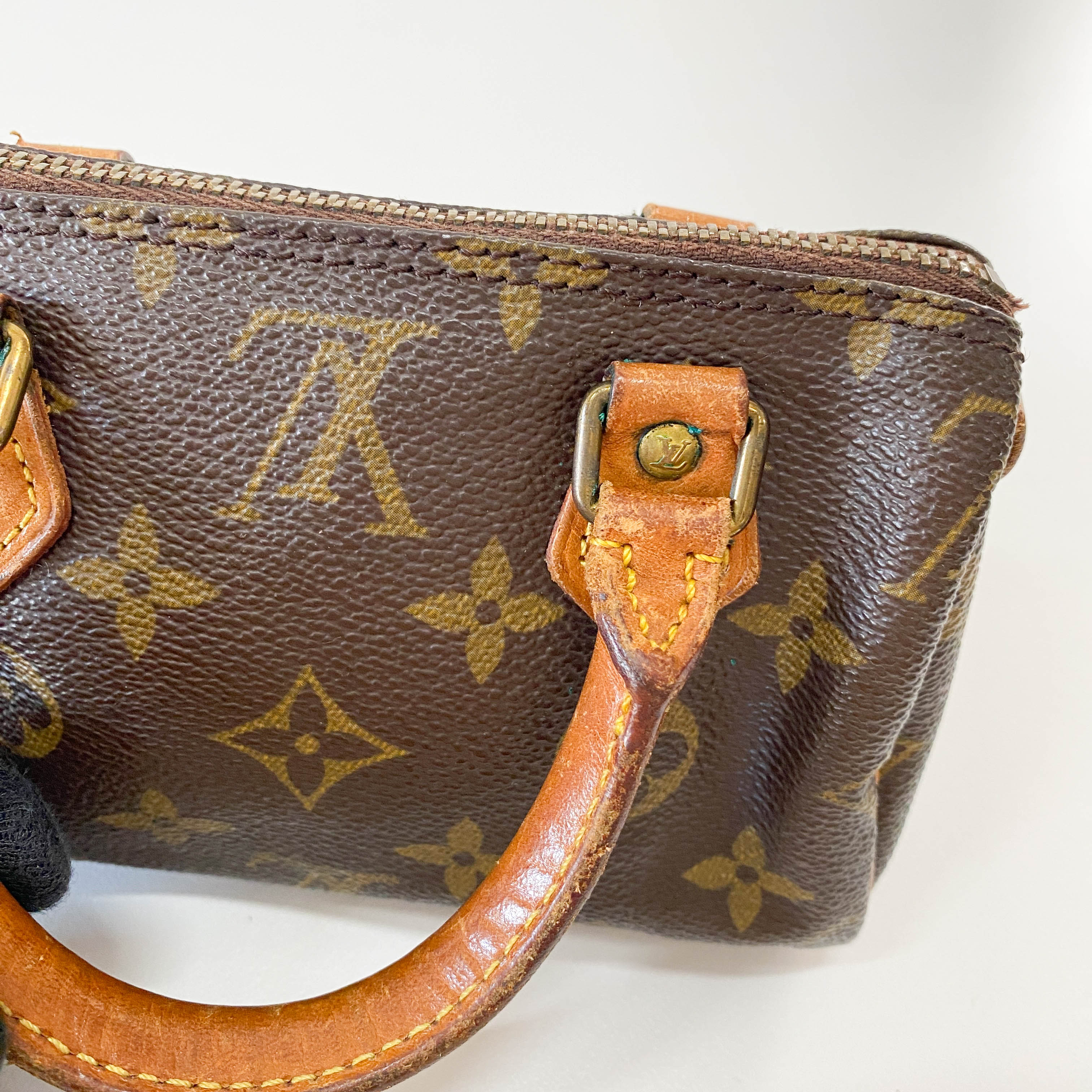 Mini Speedy Brown Monogram Leather Bag