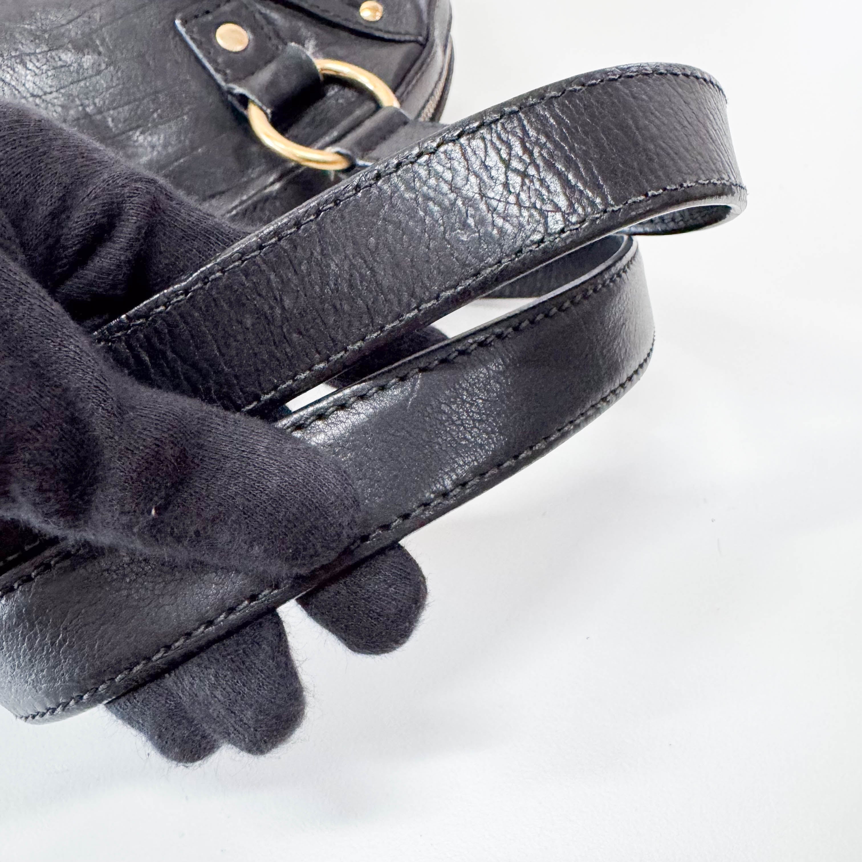 Muse Black Leather Hand Bag