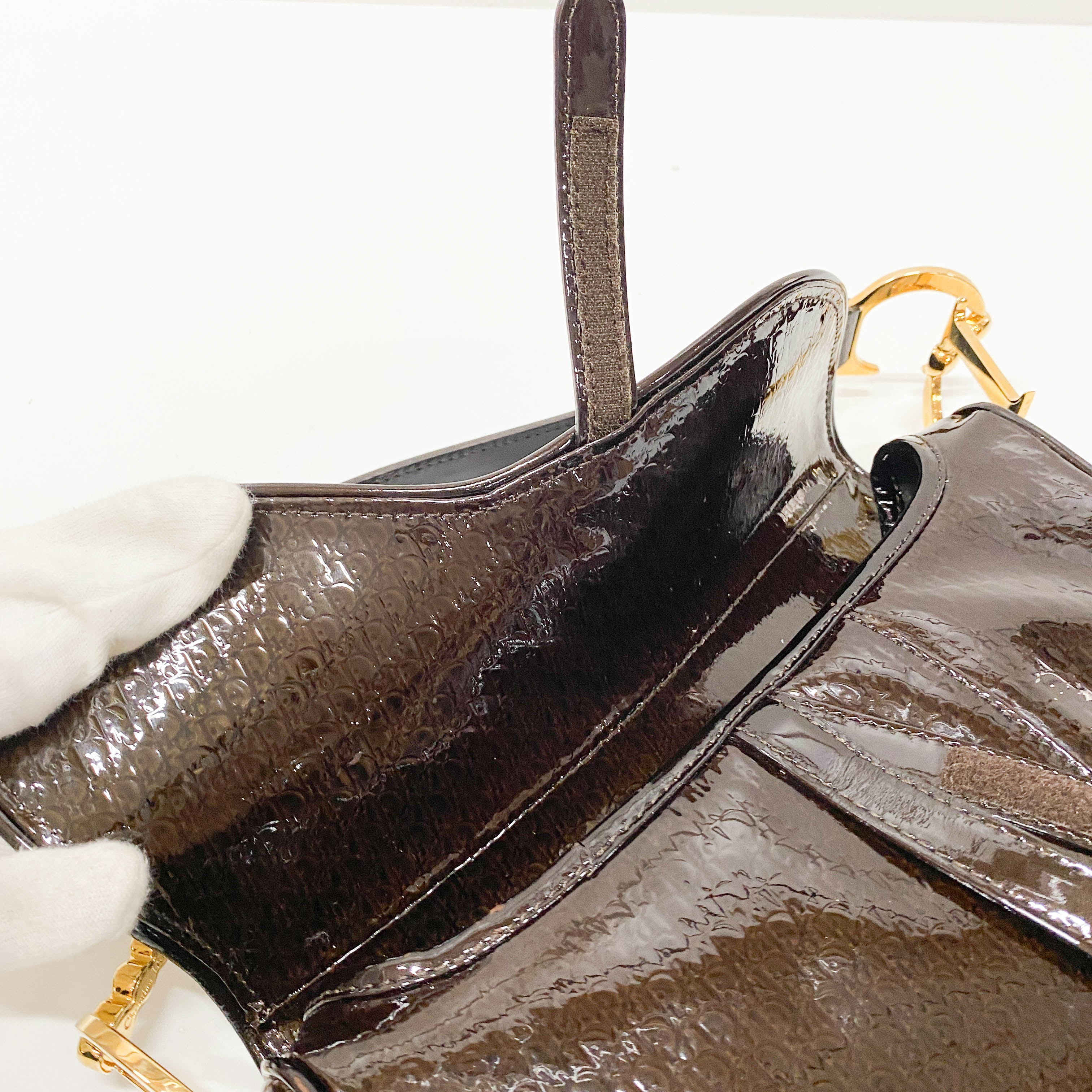 Saddle Trotter Dark Brown Coated Canvas Shoulder Bag