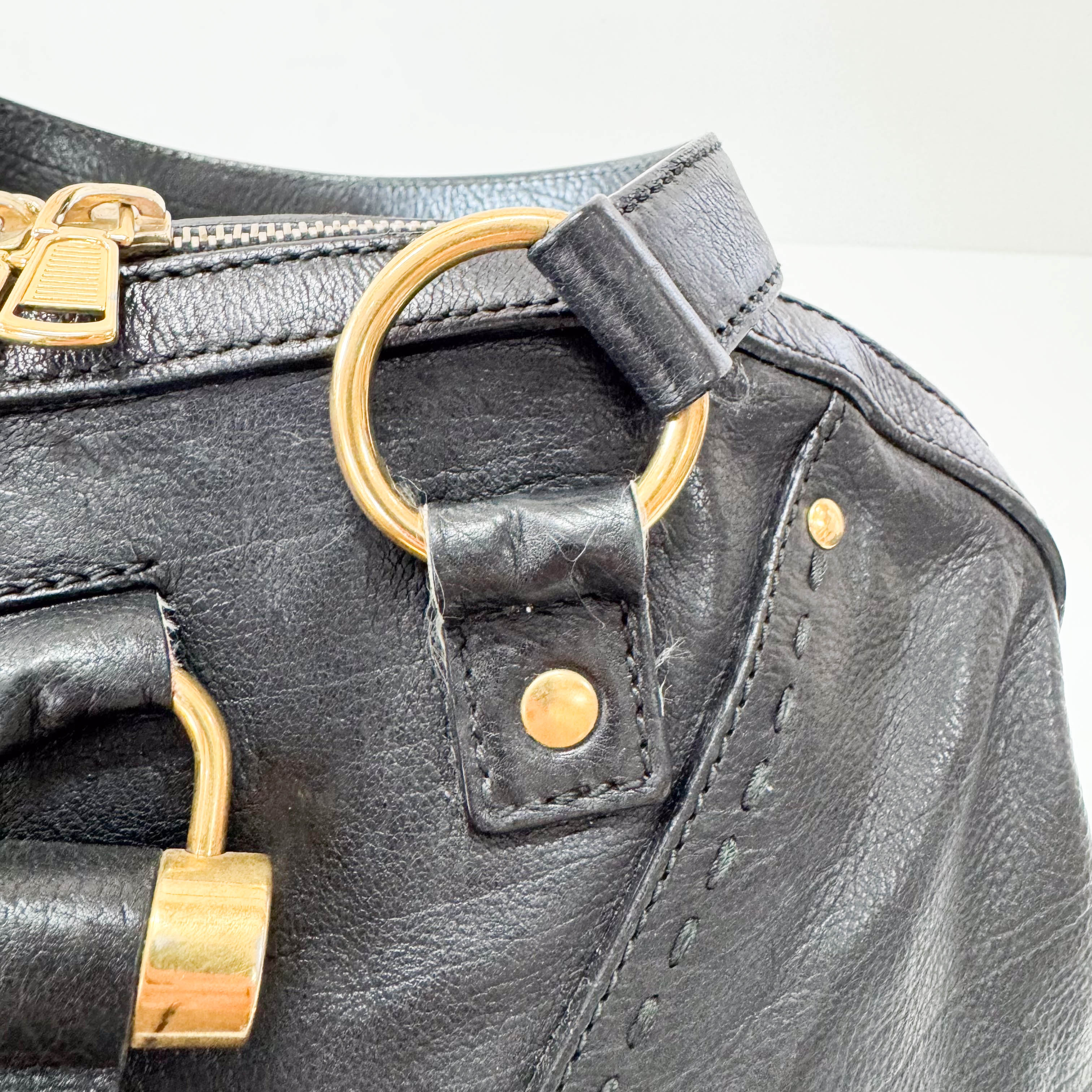 Muse Black Leather Hand Bag