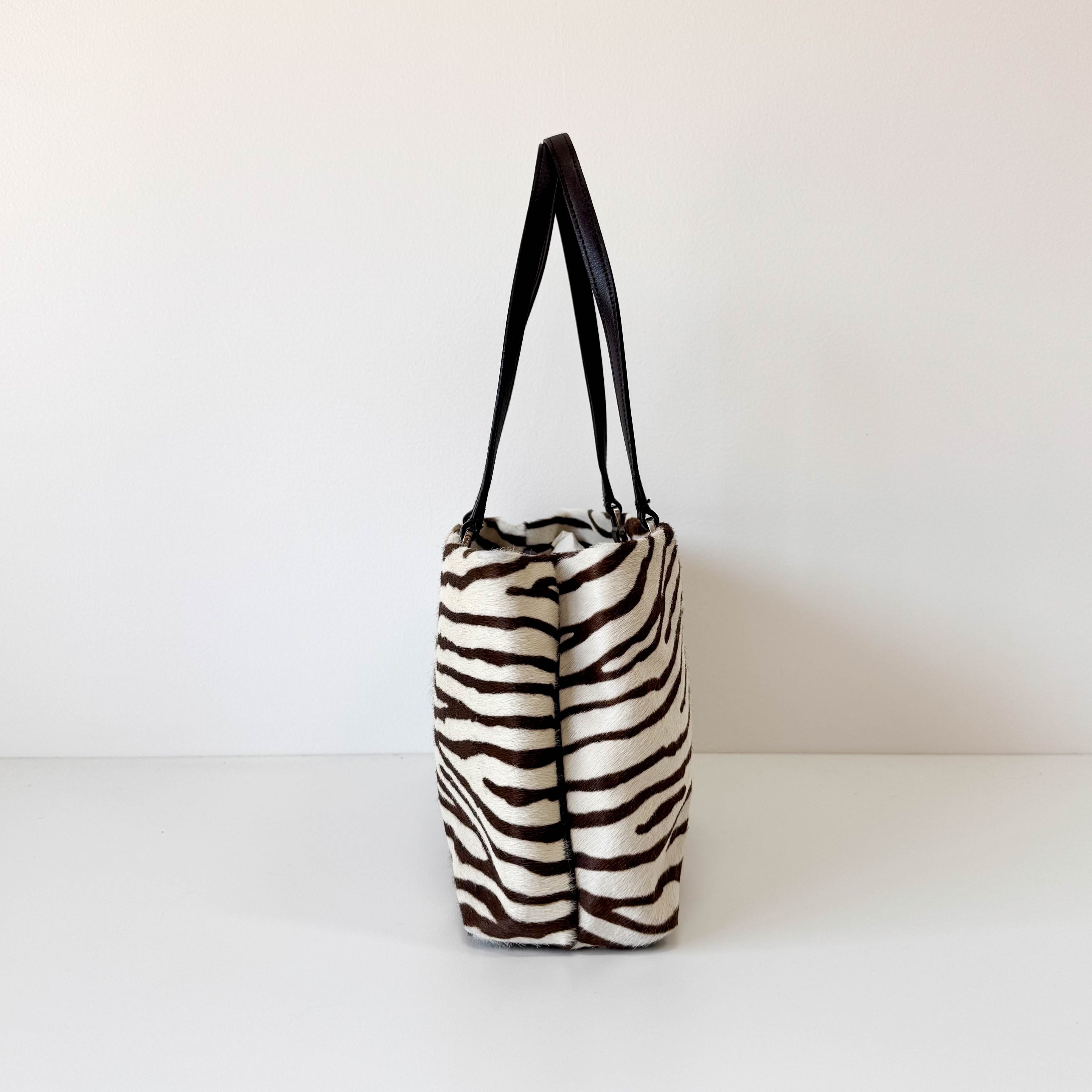 Bow Zebra Pony Hair Top Shoulder Bag