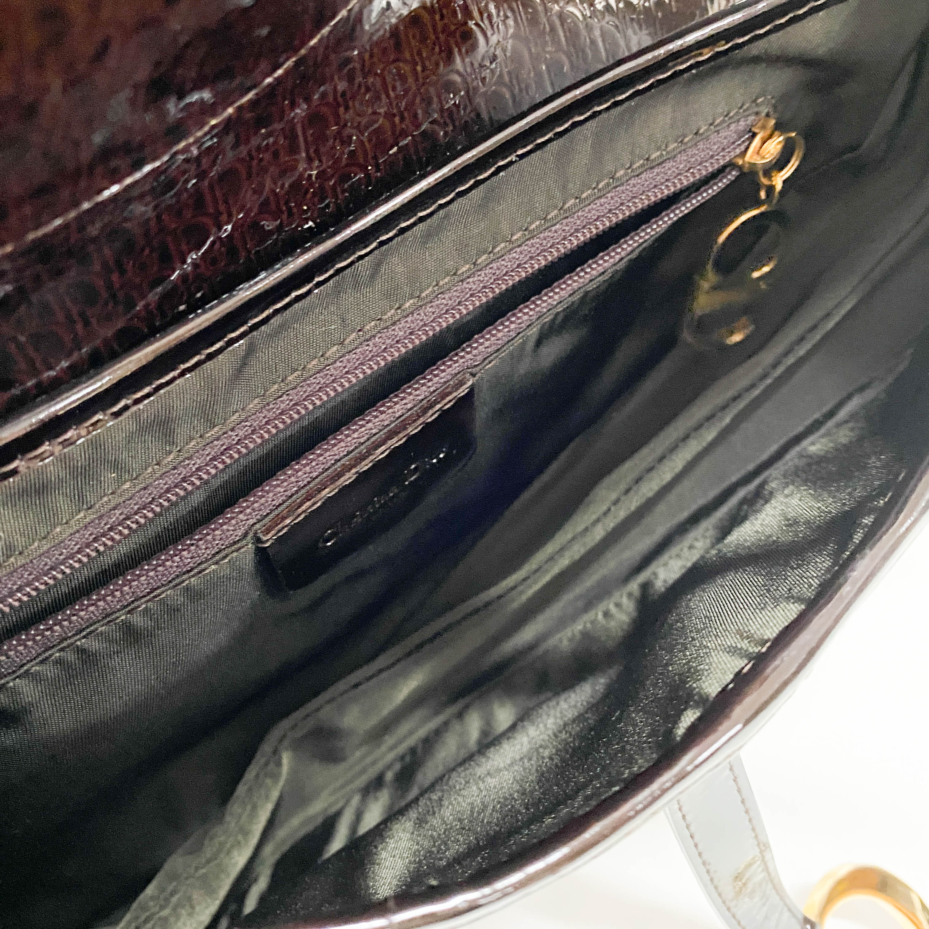 Saddle Trotter Dark Brown Coated Canvas Shoulder Bag