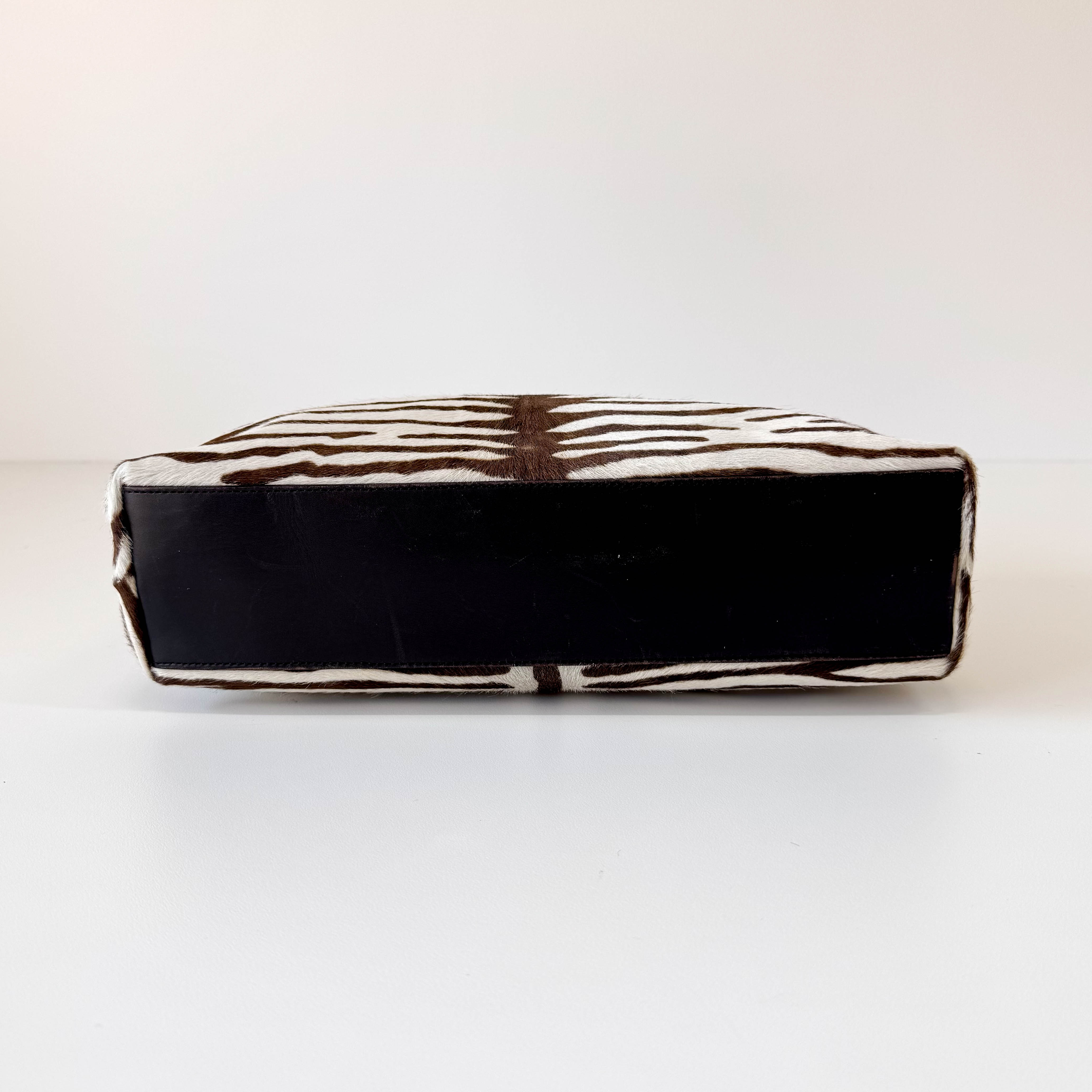 Bow Zebra Pony Hair Top Shoulder Bag