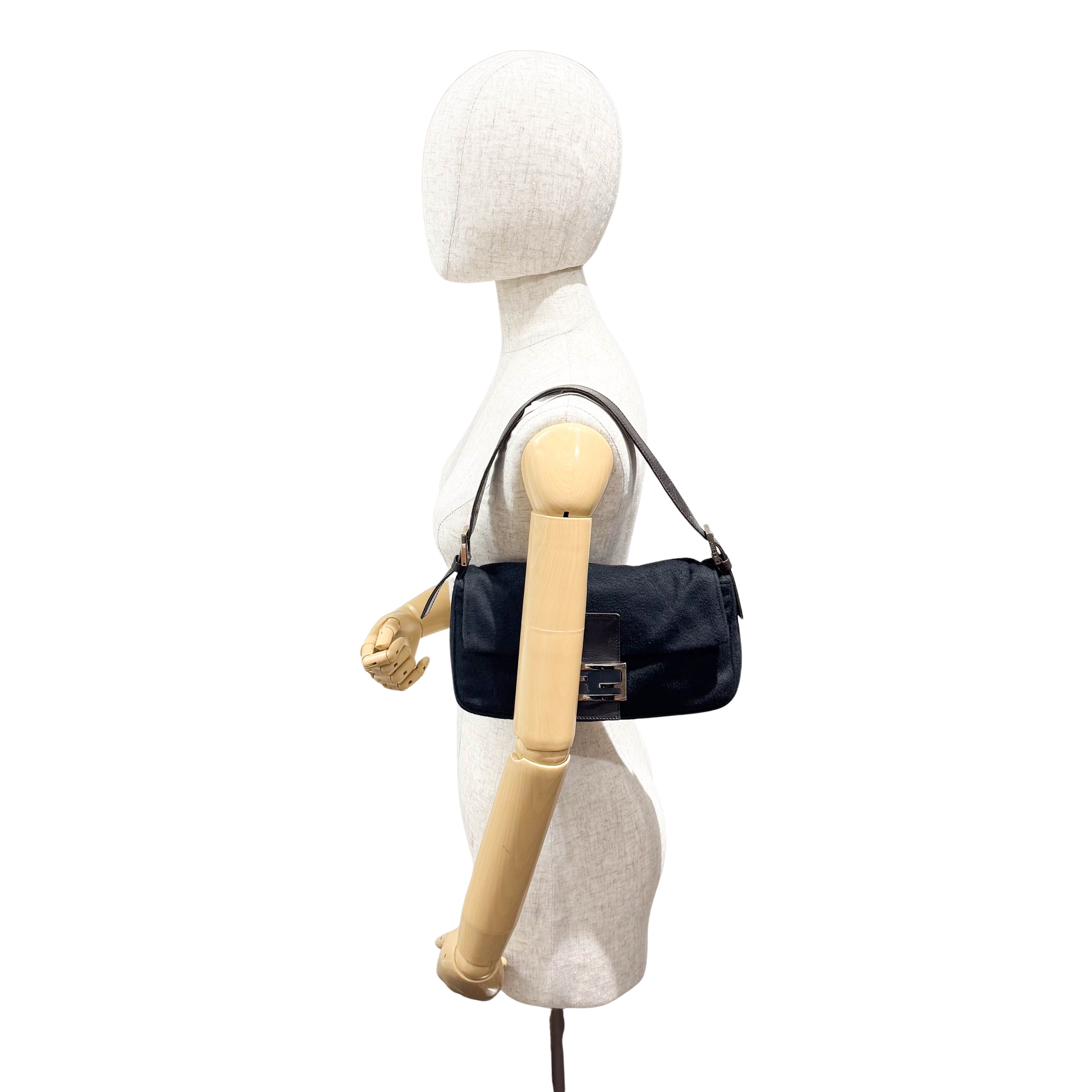 Baguette Black Cashmere Shoulder Bag