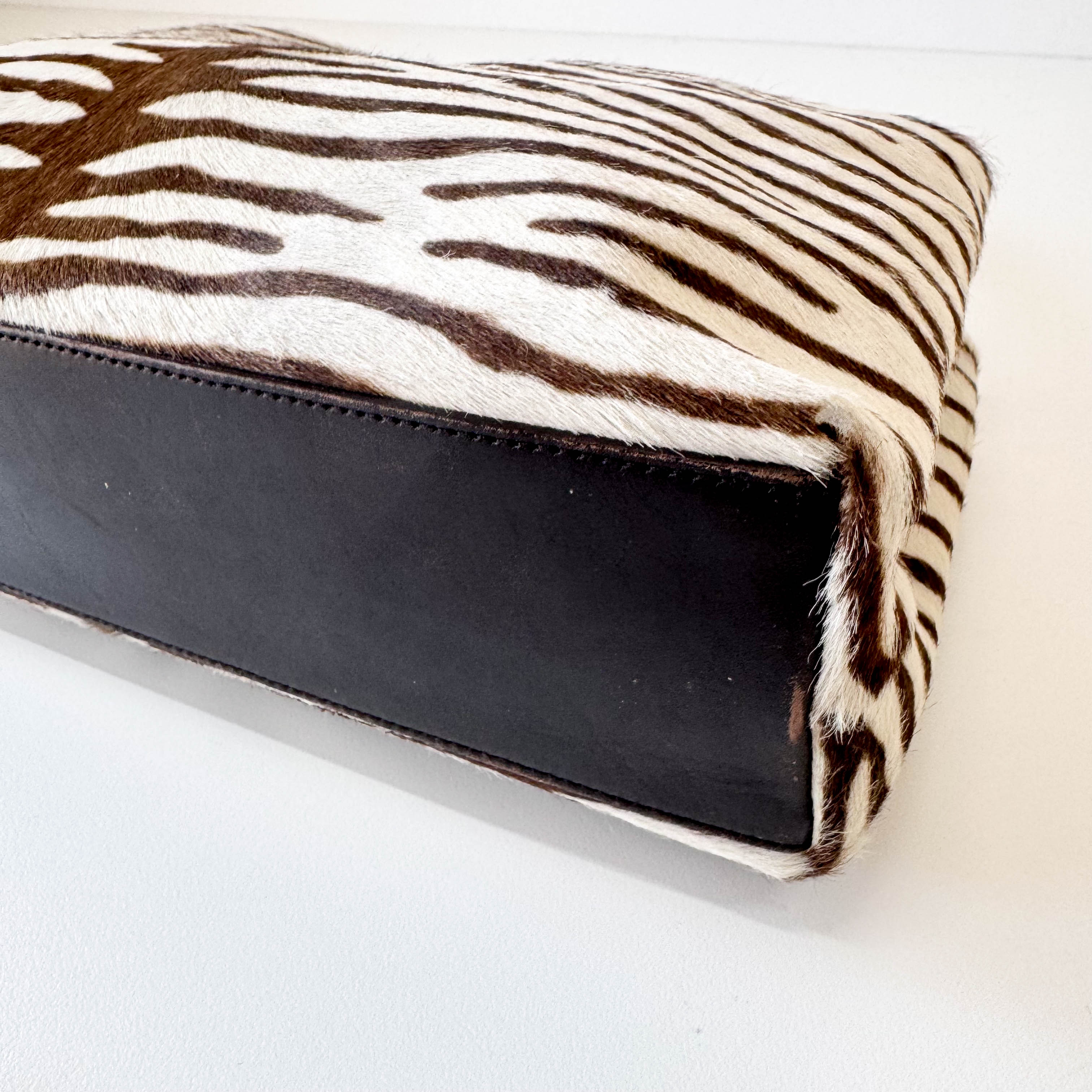 Bow Zebra Pony Hair Top Shoulder Bag