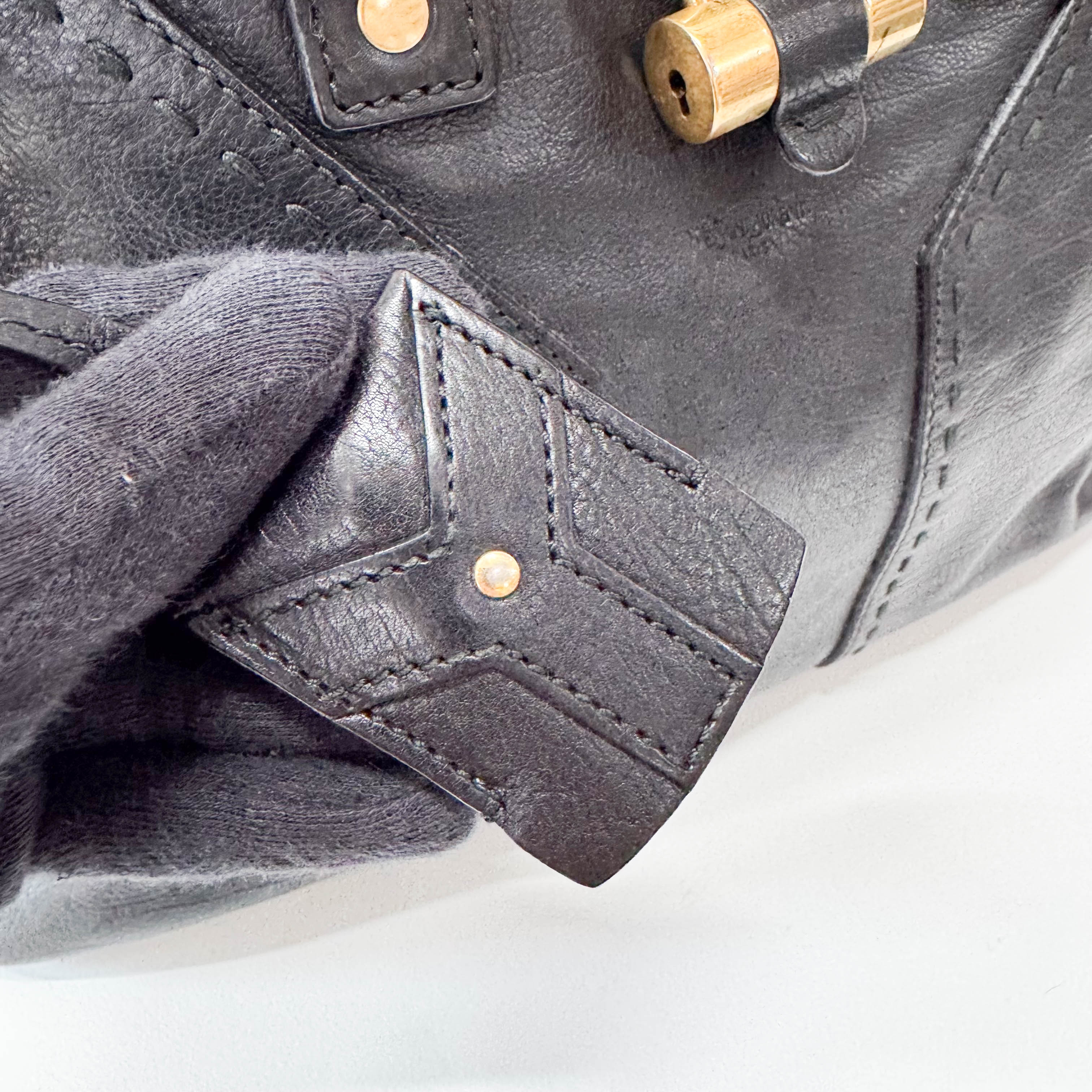 Muse Black Leather Hand Bag