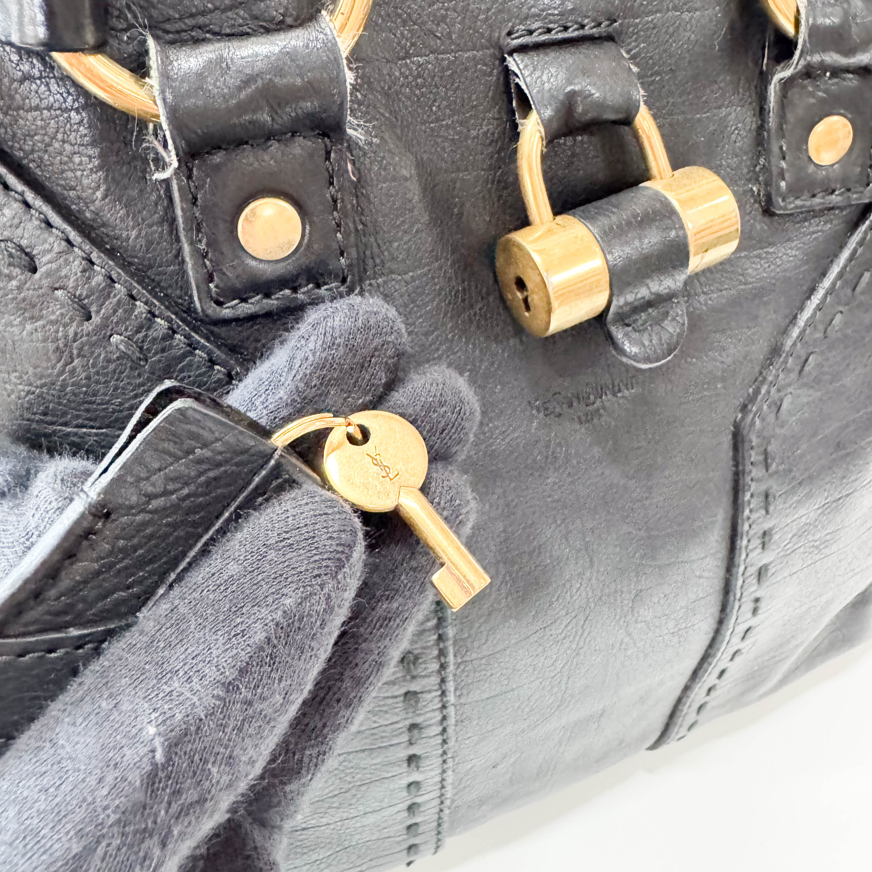 Muse Black Leather Hand Bag