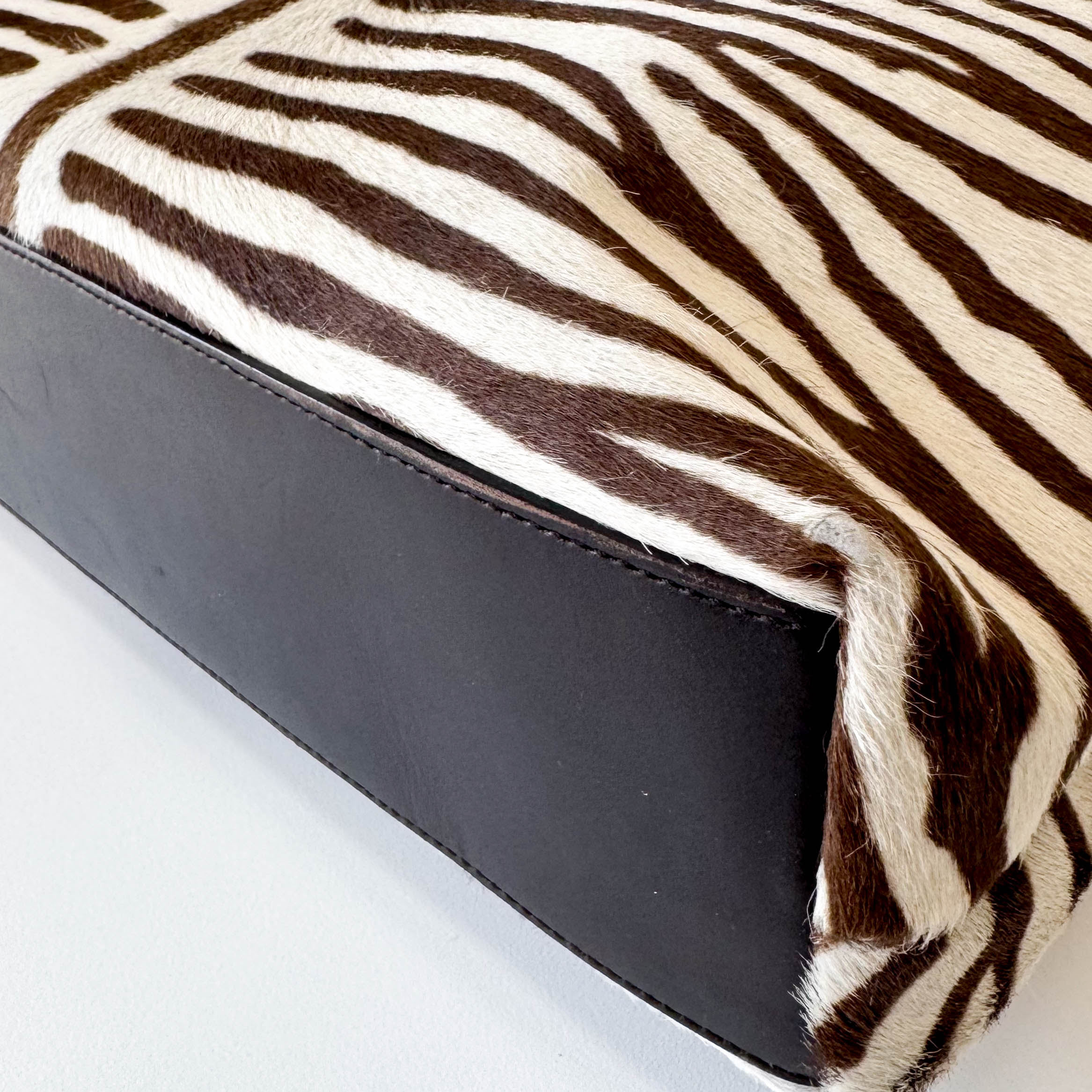 Bow Zebra Pony Hair Top Shoulder Bag