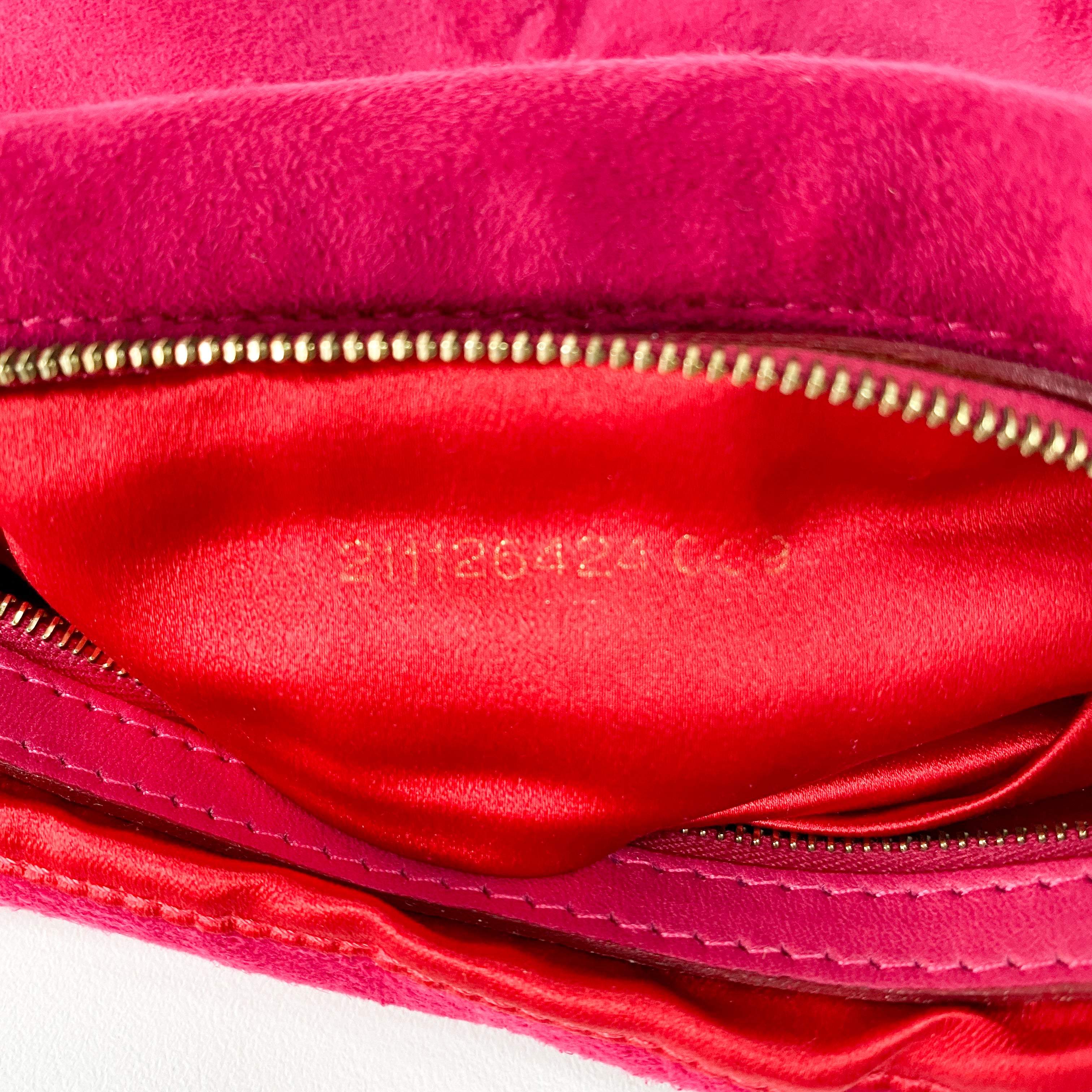 Baguette Pink Suede Shoulder Bag