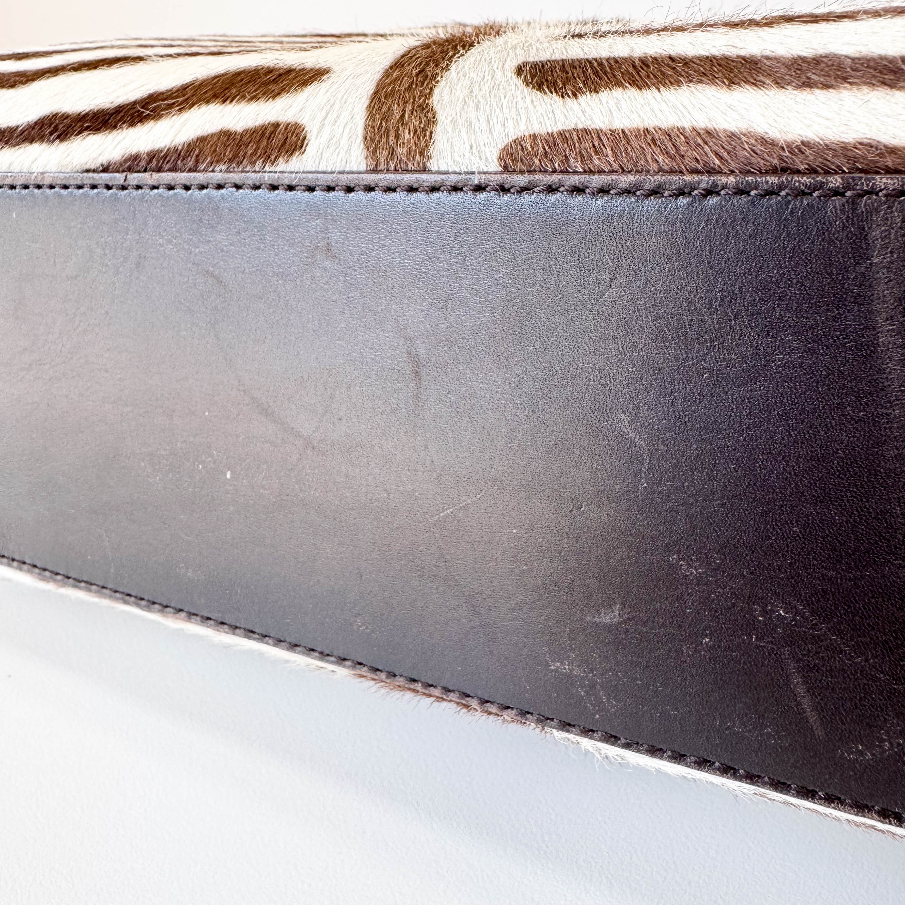 Bow Zebra Pony Hair Top Shoulder Bag