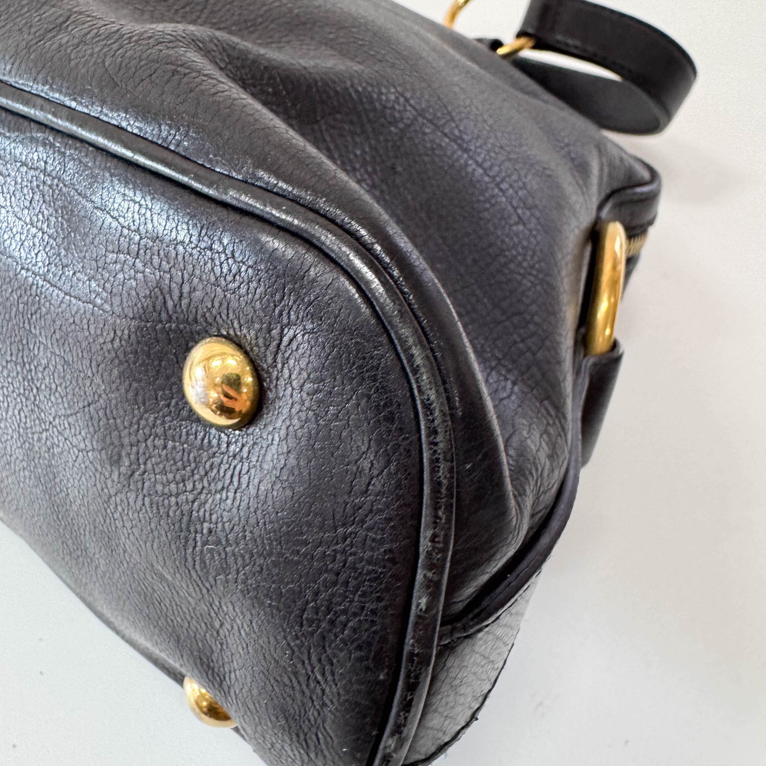 Muse Black Leather Hand Bag