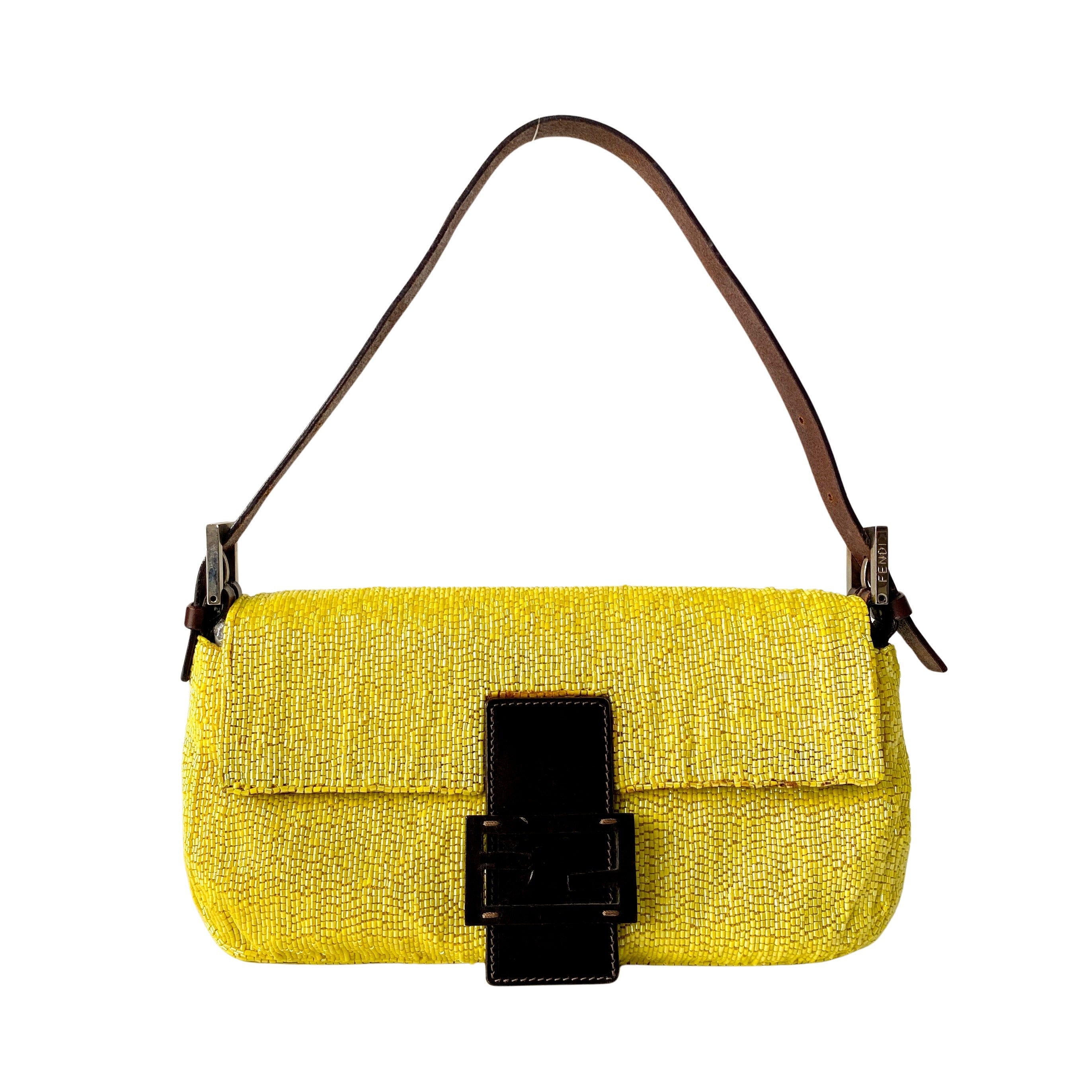 Baguette Yellow Beads Shoulder Bag