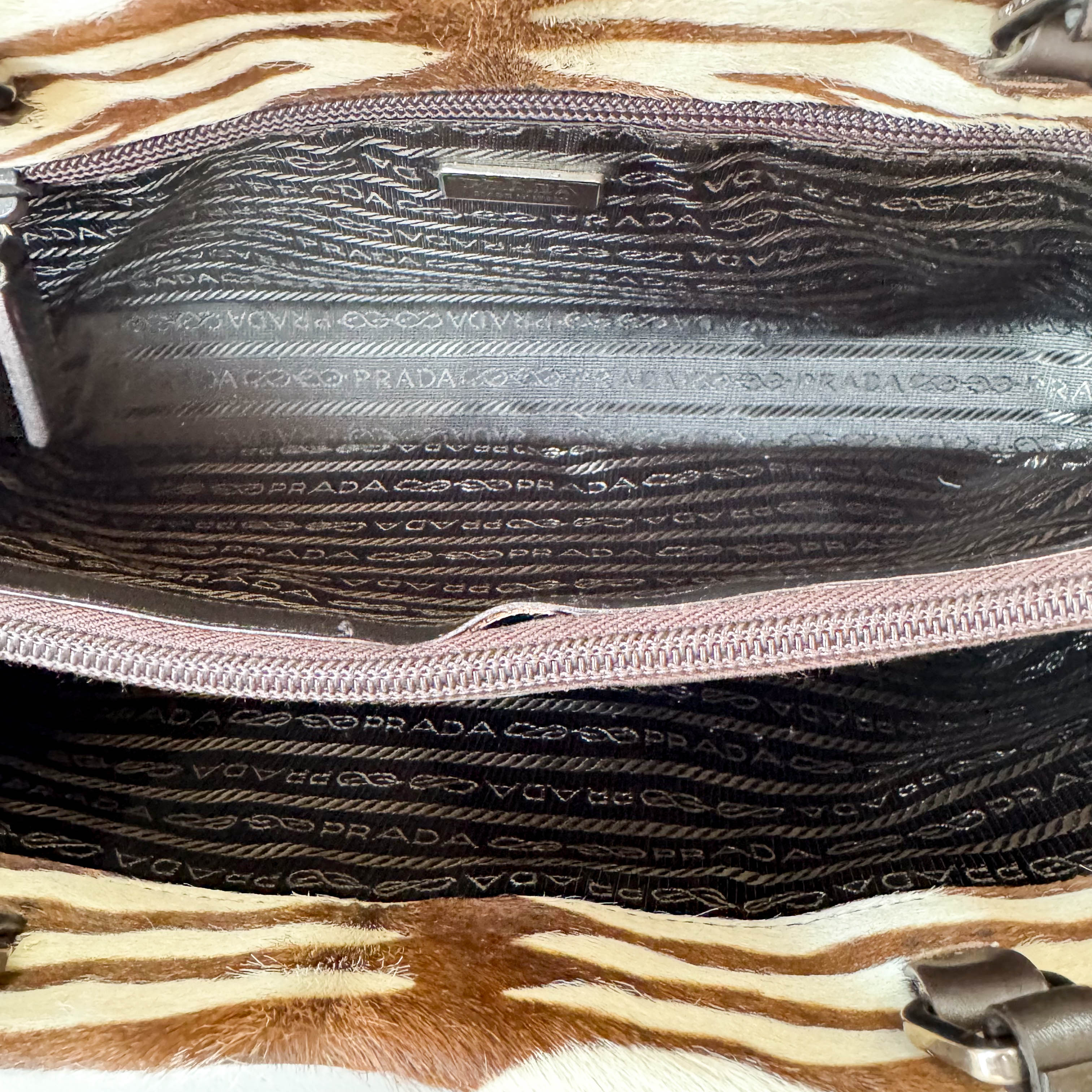 Bow Zebra Pony Hair Top Shoulder Bag