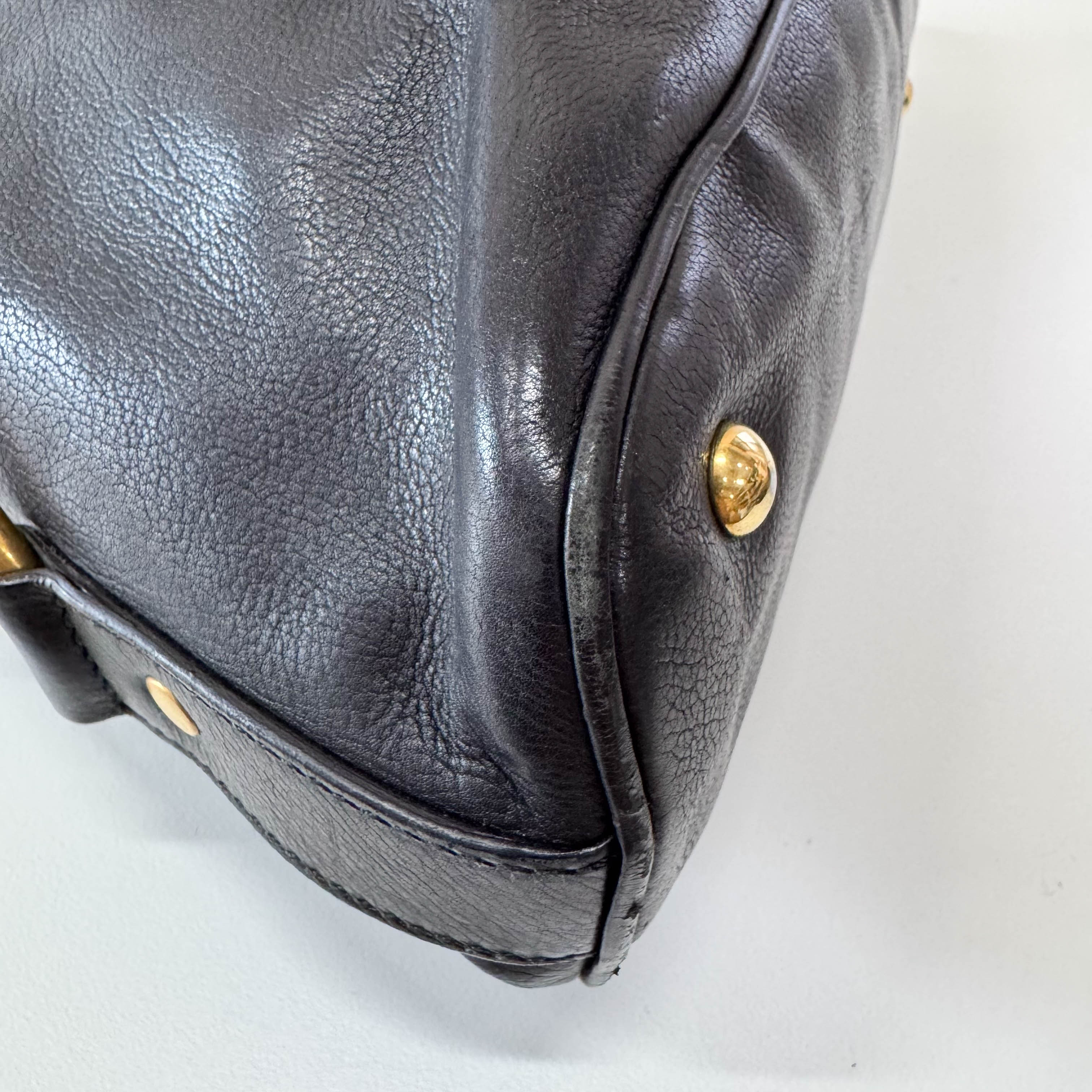 Muse Black Leather Hand Bag