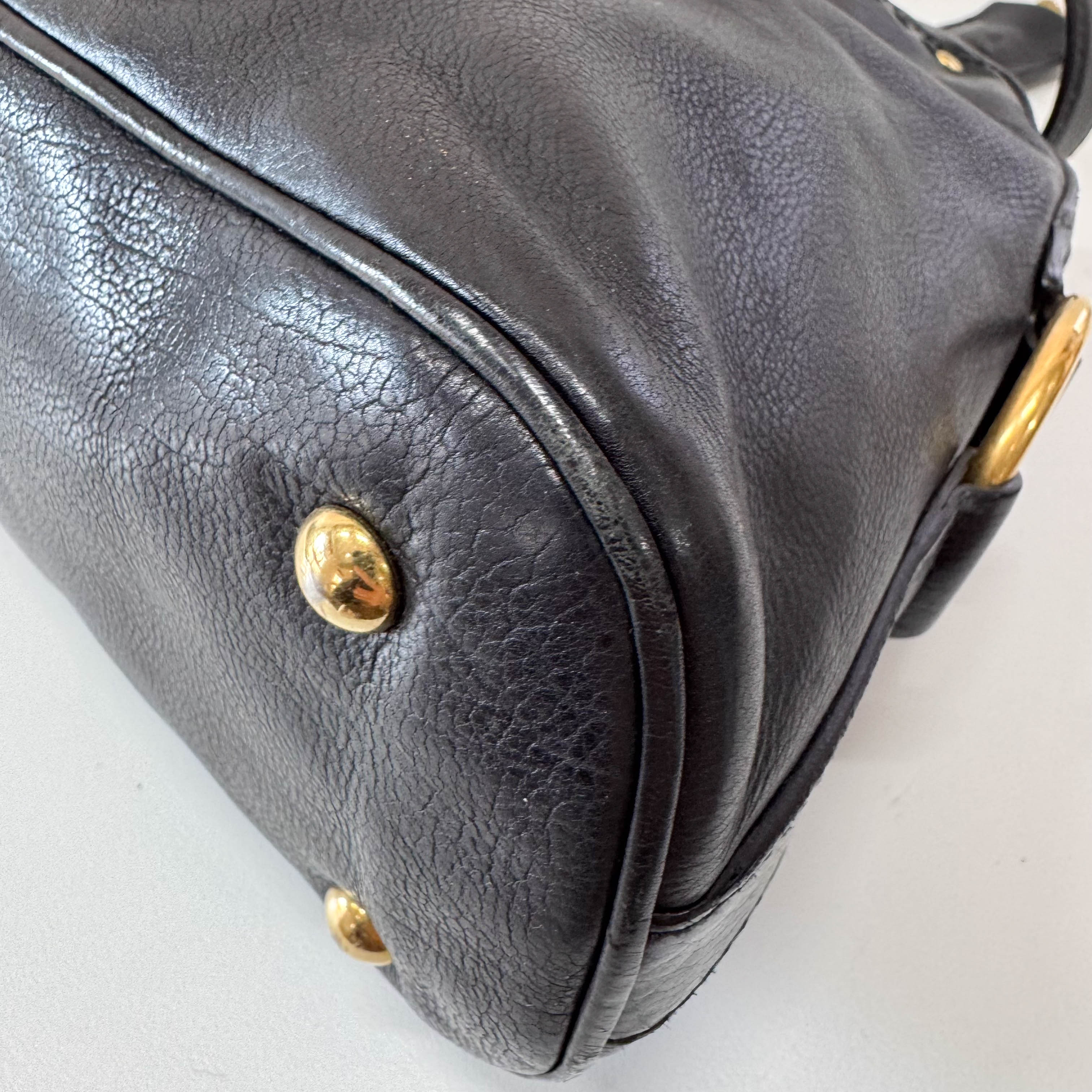 Muse Black Leather Hand Bag