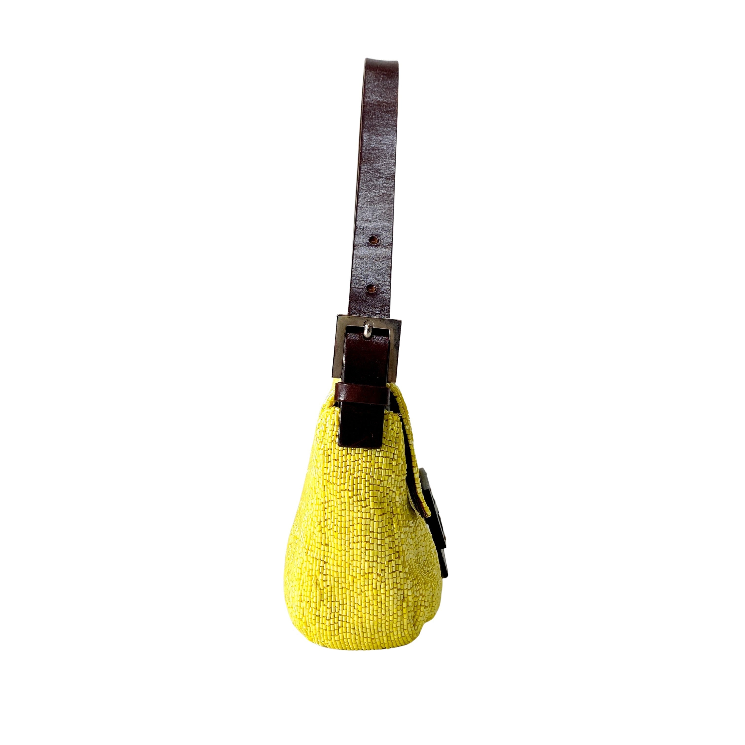 Baguette Yellow Beads Shoulder Bag