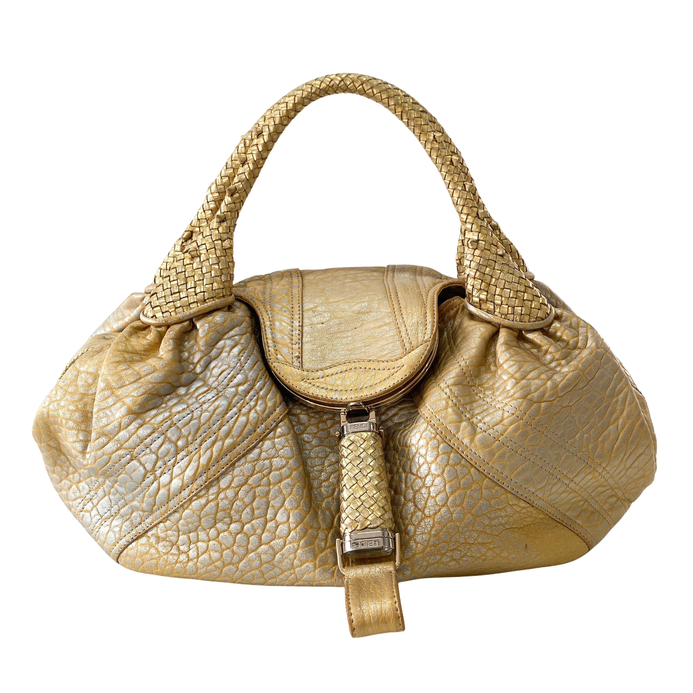 Spy Gold Leather Shoulder Bag