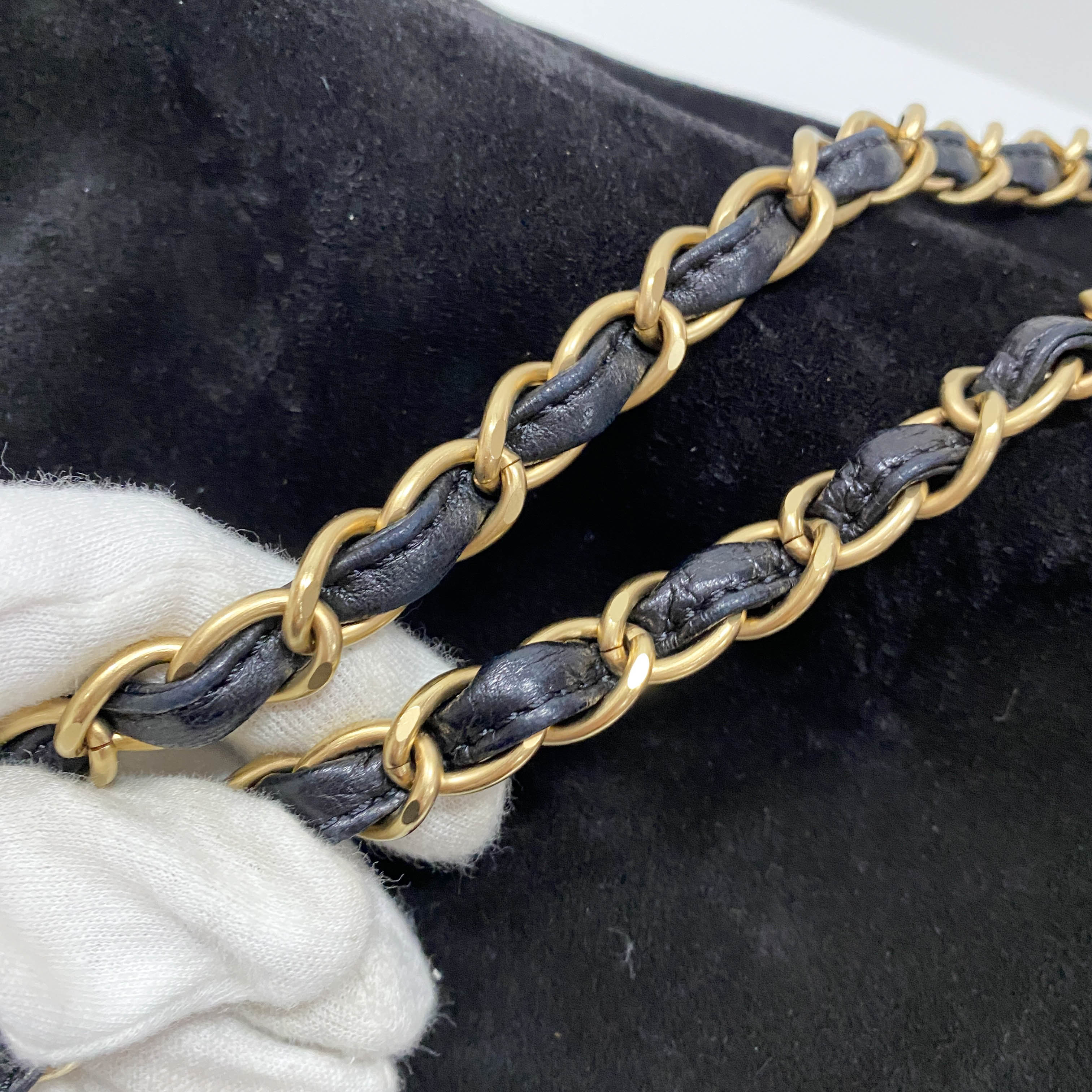 Cabas Black Suede Shoulder Bag